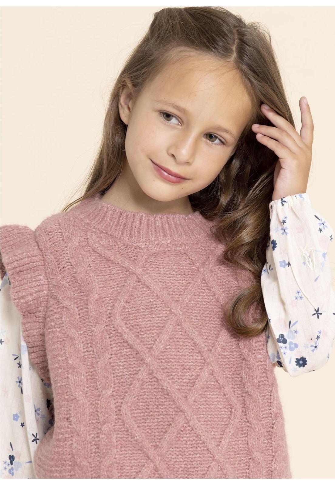 Chaleco Sin Mangas Isa Niña Rosado-3