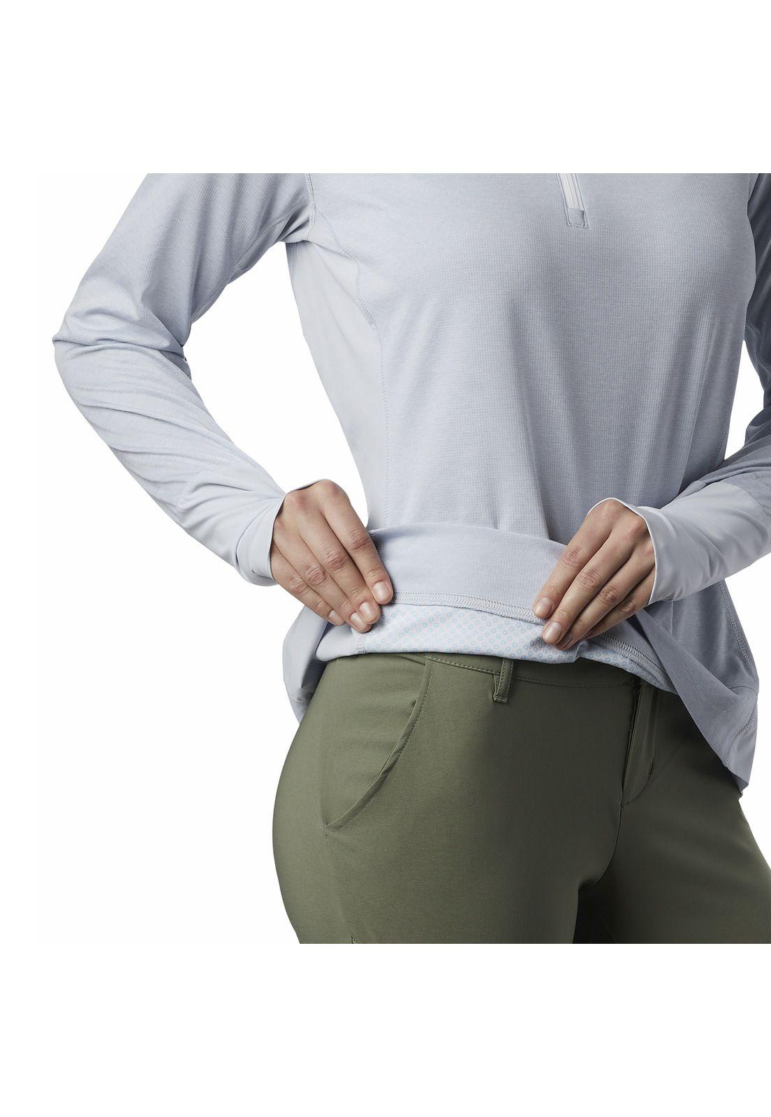 Polera M/L Mujer W Irico Half Zip Blanco-4