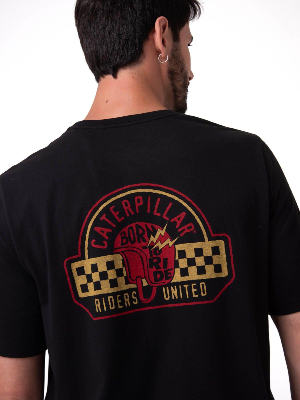 Polera Manga Corta Hombre Diseño Moto Negro-4