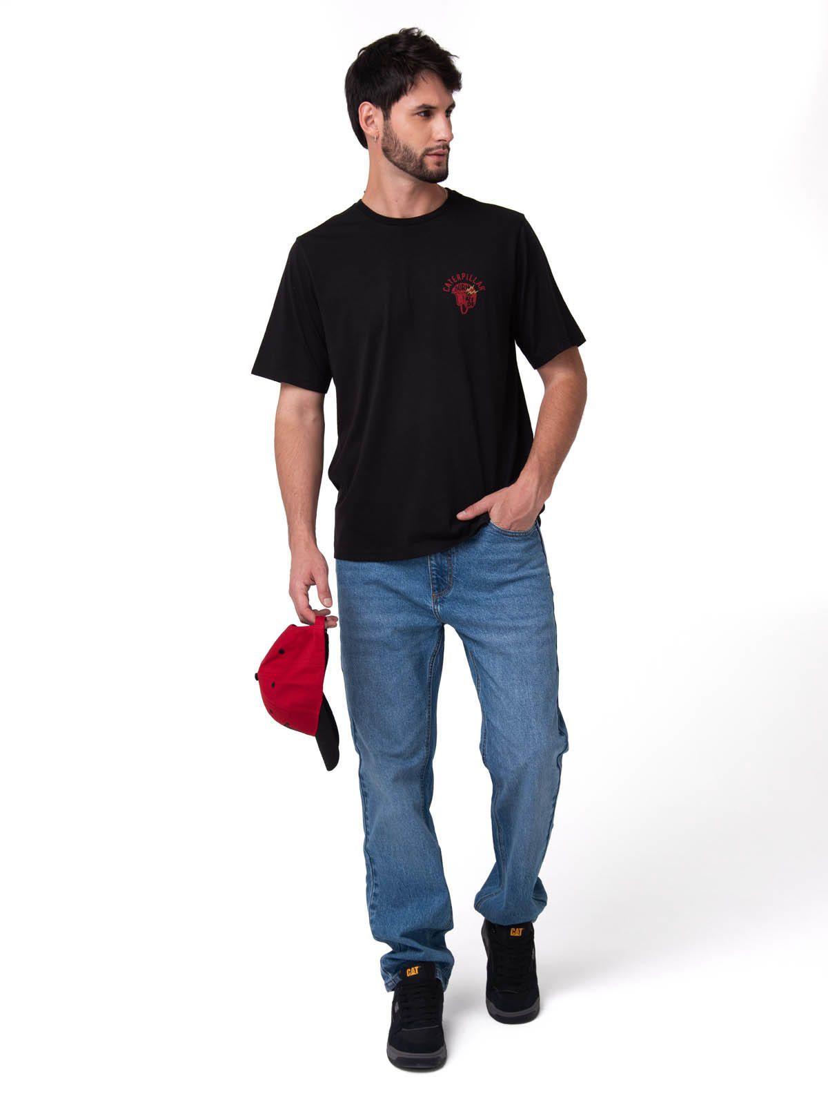 Polera Manga Corta Hombre Diseño Moto Negro-5