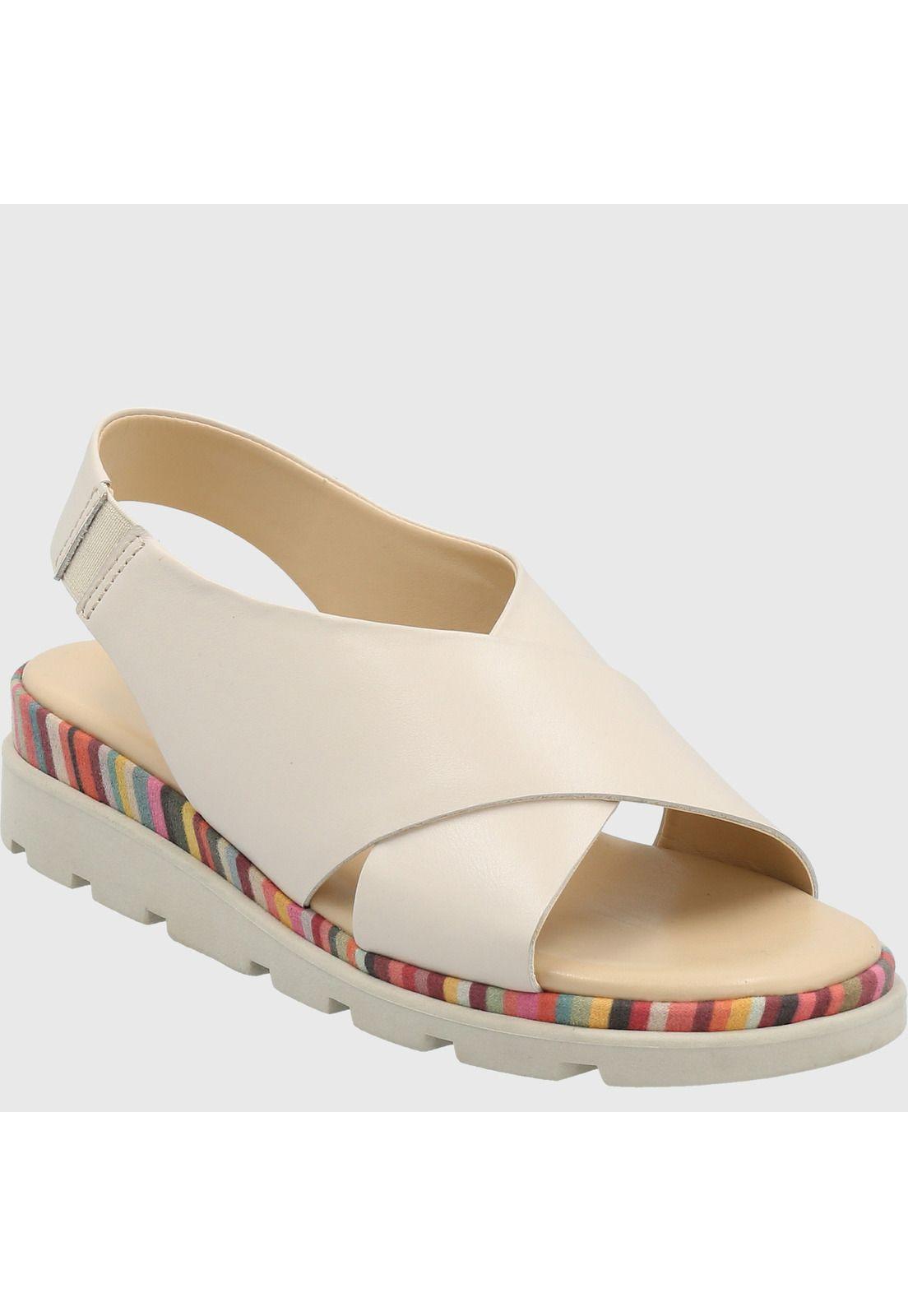 Sandalia Cuero Mujer Lynn Blanco-0