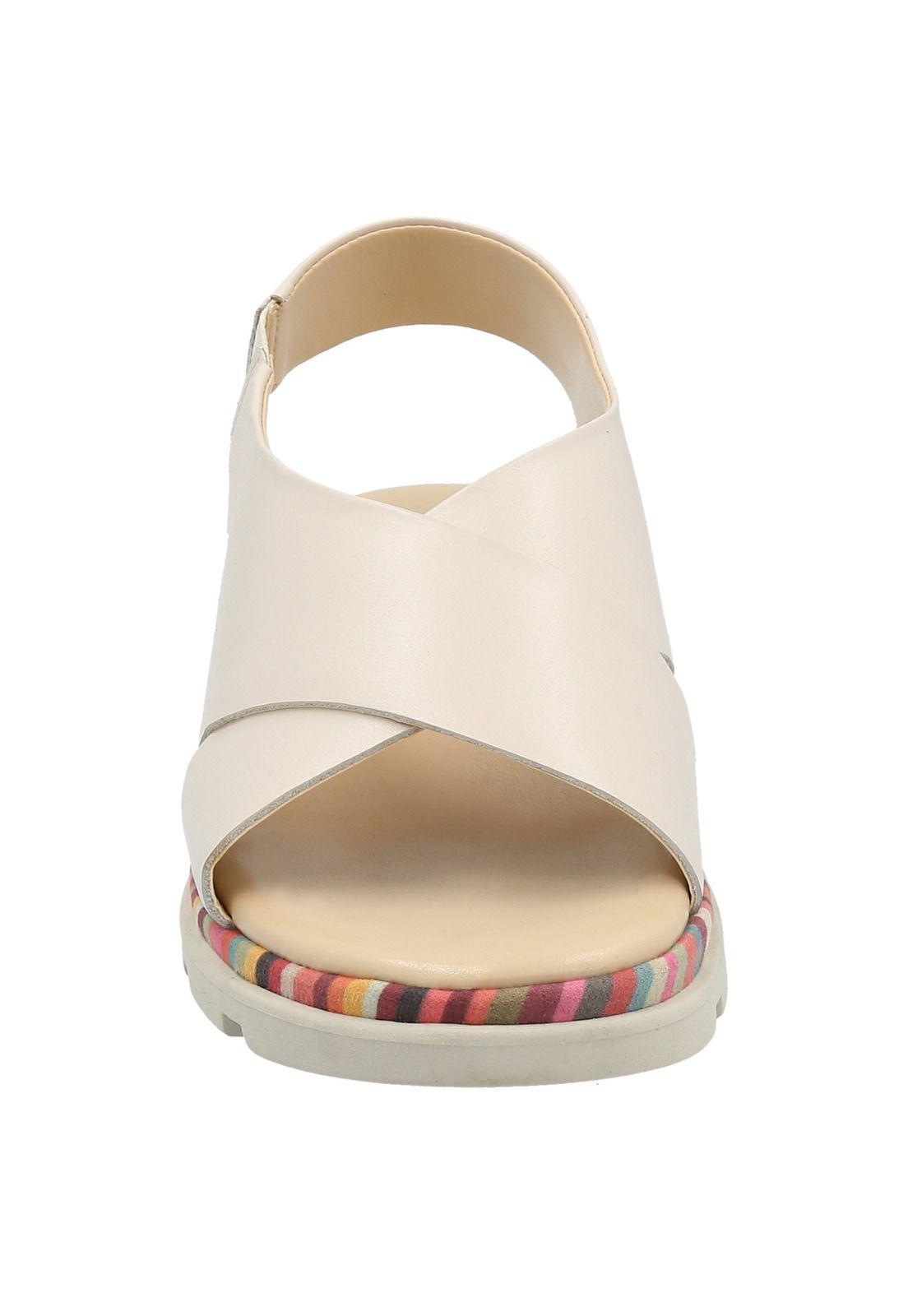 Sandalia Cuero Mujer Lynn Blanco-2