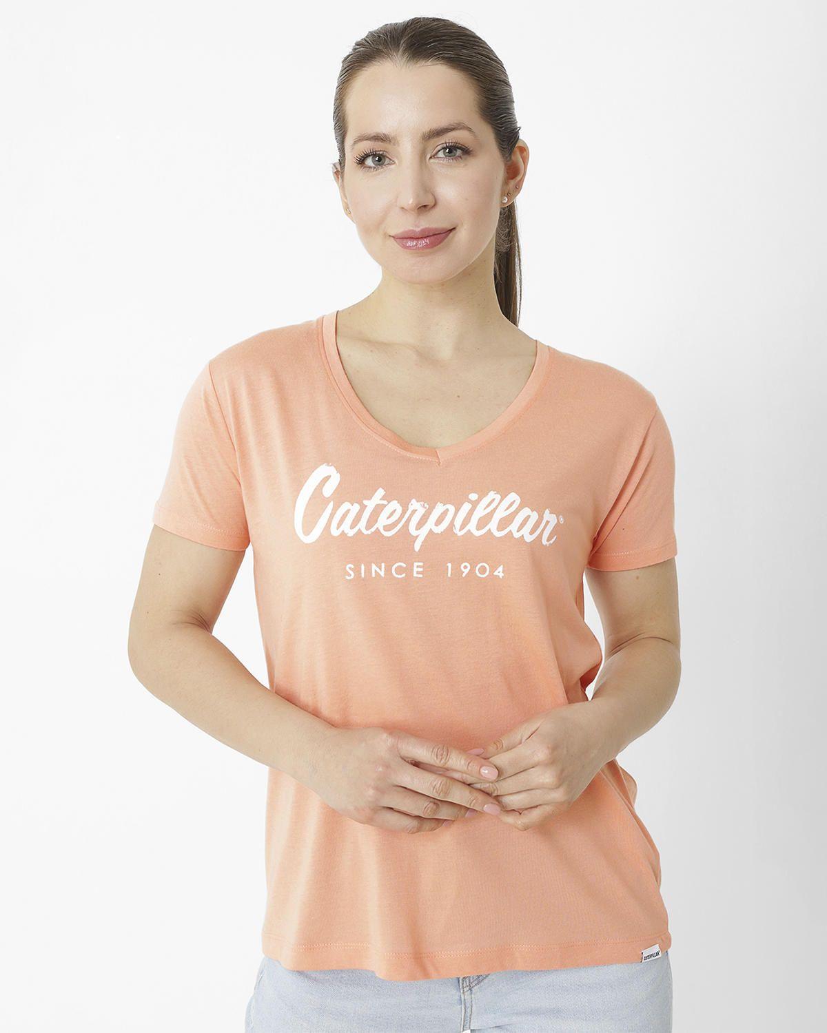 Polera M/C Script V Neck Te Blanco Mujer-0