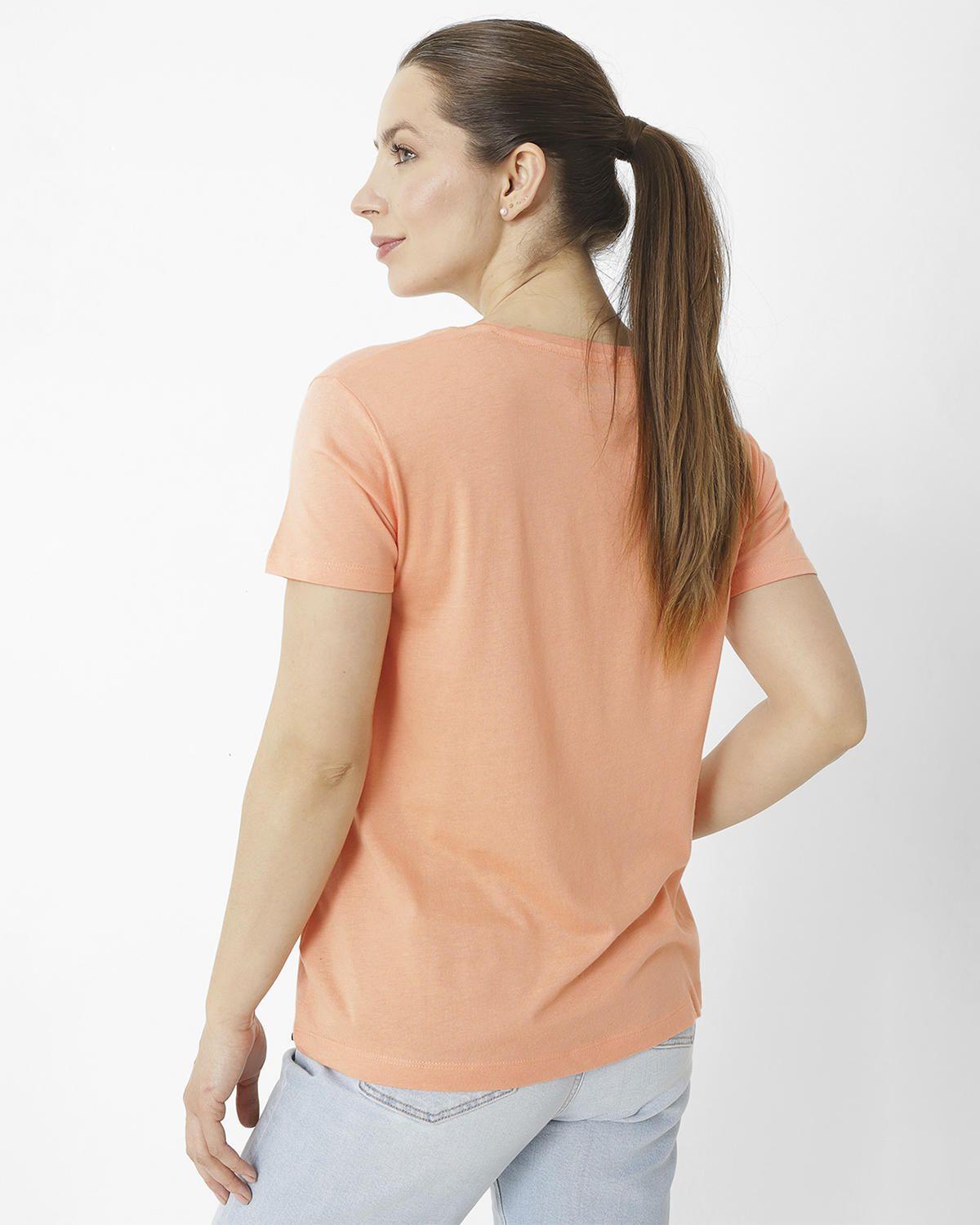 Polera M/C Script V Neck Te Blanco Mujer-1