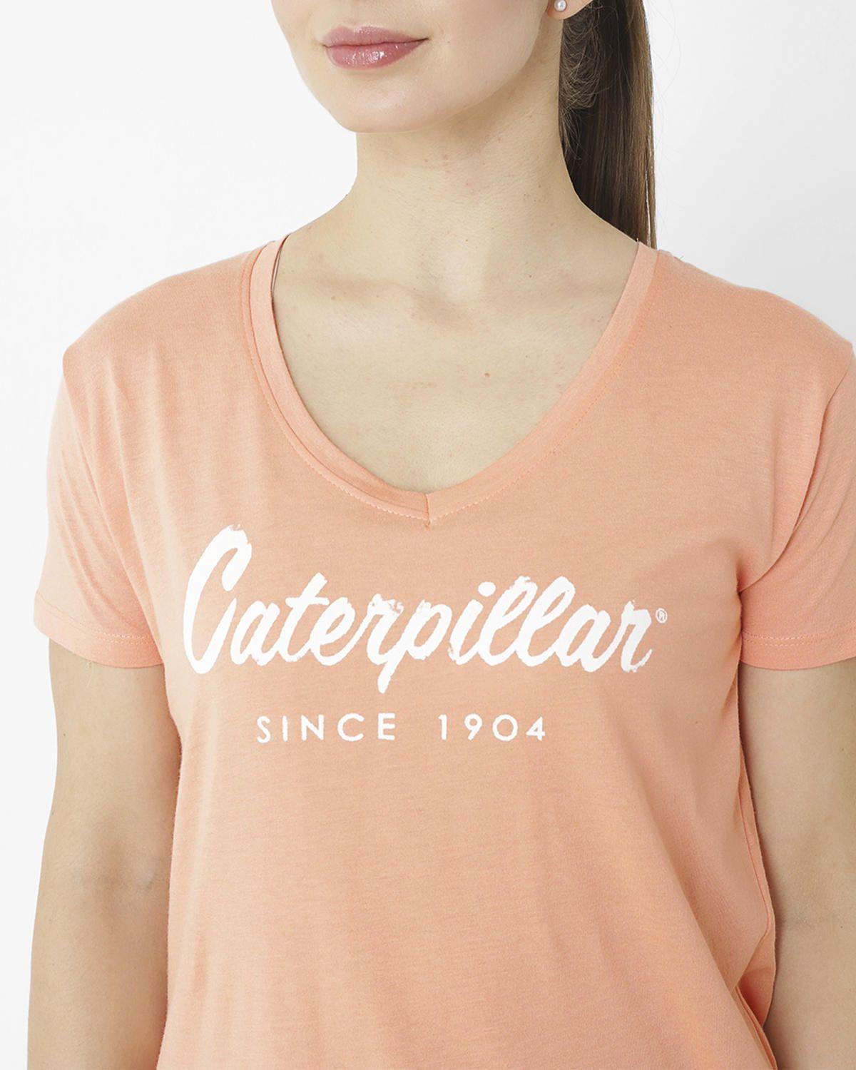 Polera M/C Script V Neck Te Blanco Mujer-4