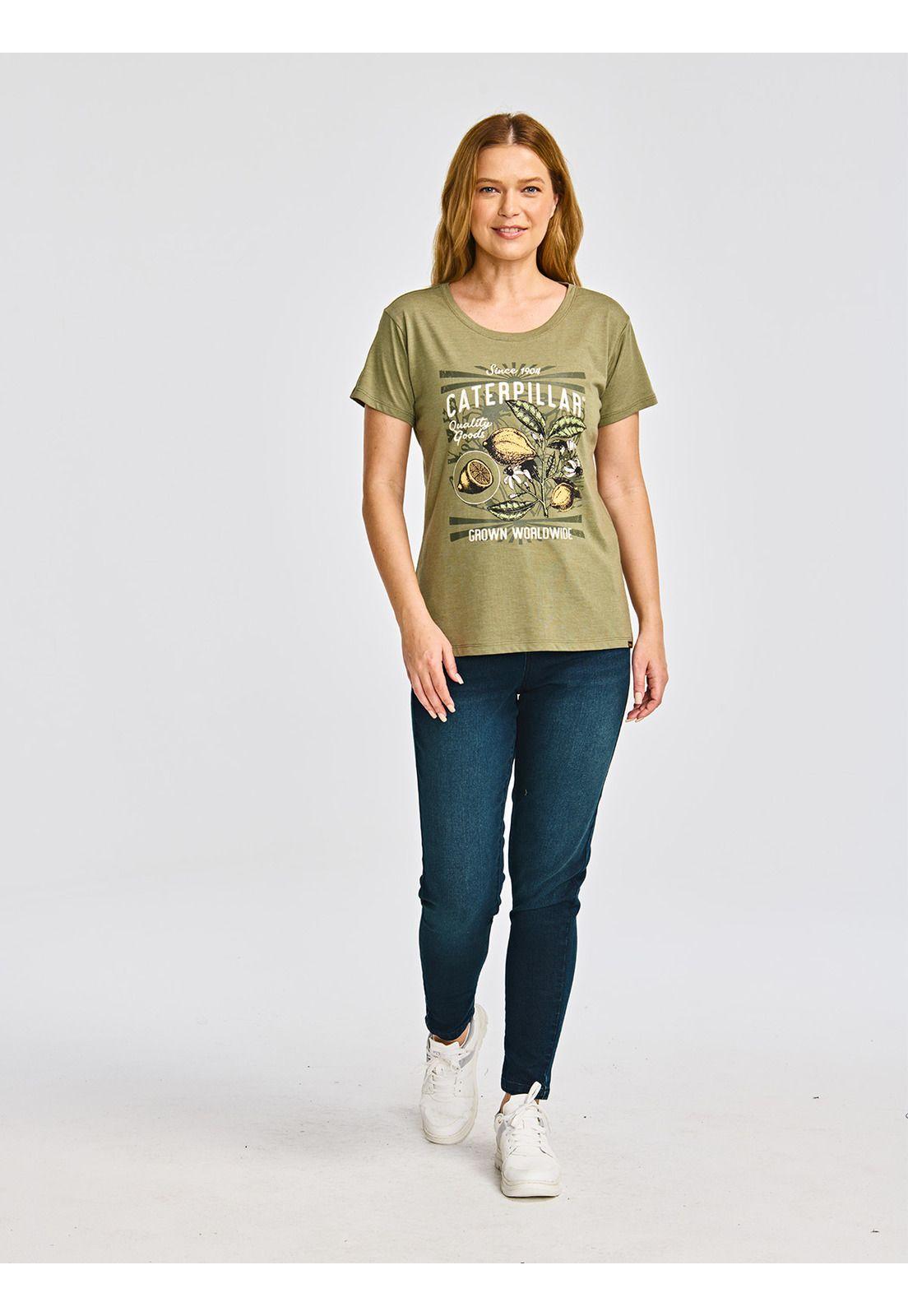 Polera Manga Corta Mujer Crew Graphic Tee 4 Verde-5
