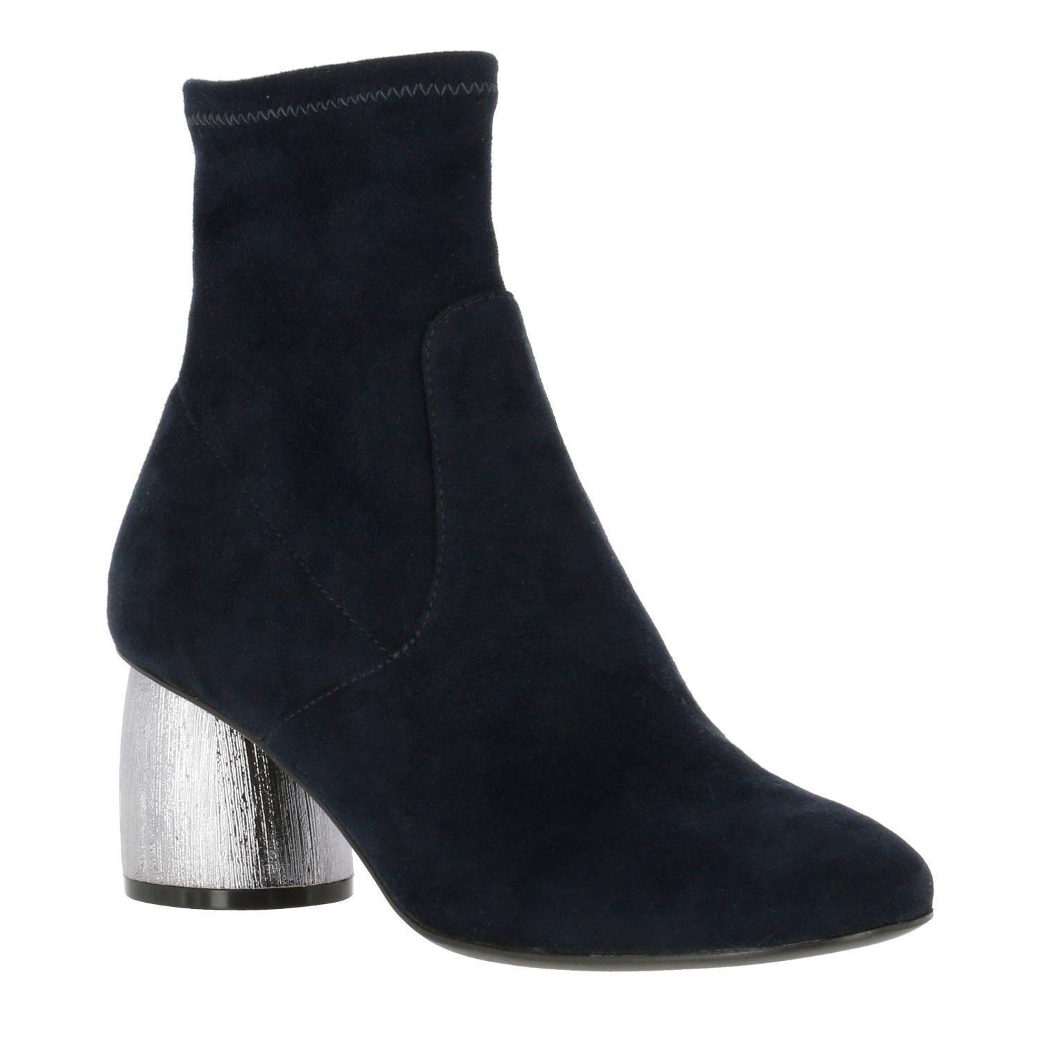 Botin Mujer Cuero Met Azul-0