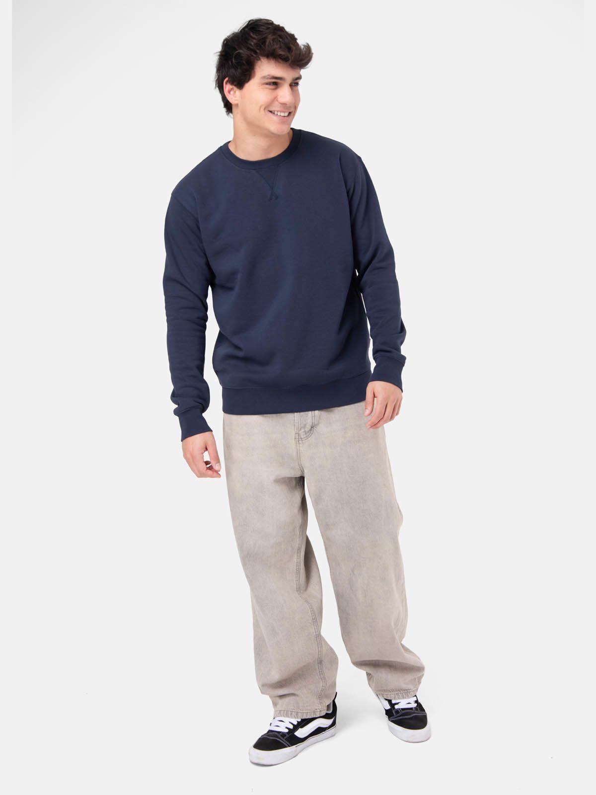 Poleron Hombre Basic Crew Azul -5