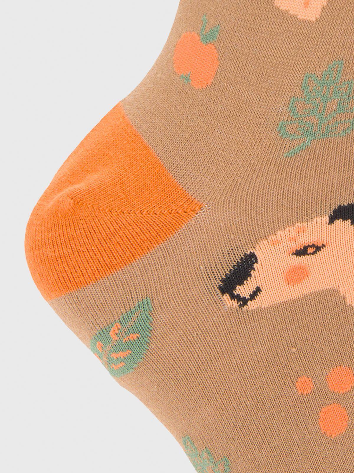 Calcetin Algodón Mujer Capibara Beige-2