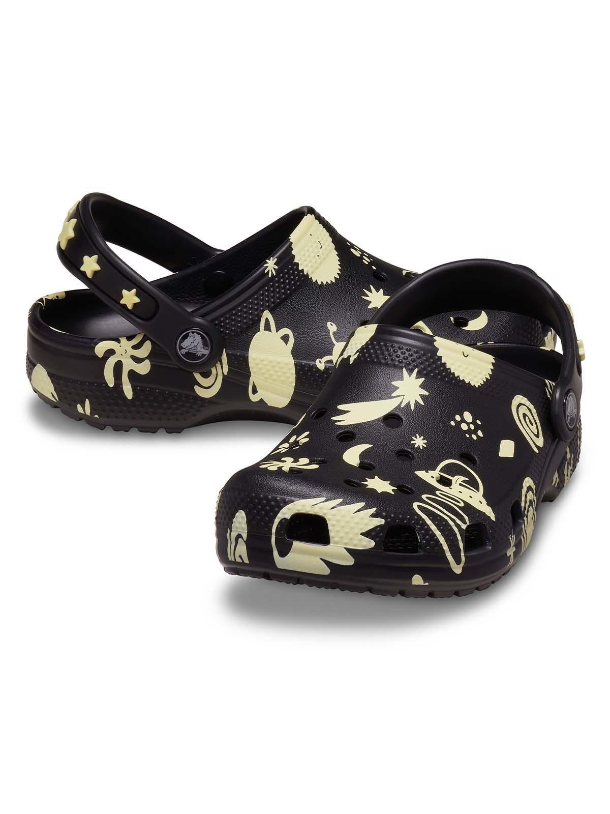 Zueco Crocs Niño Glow Space Clog K Negro-1