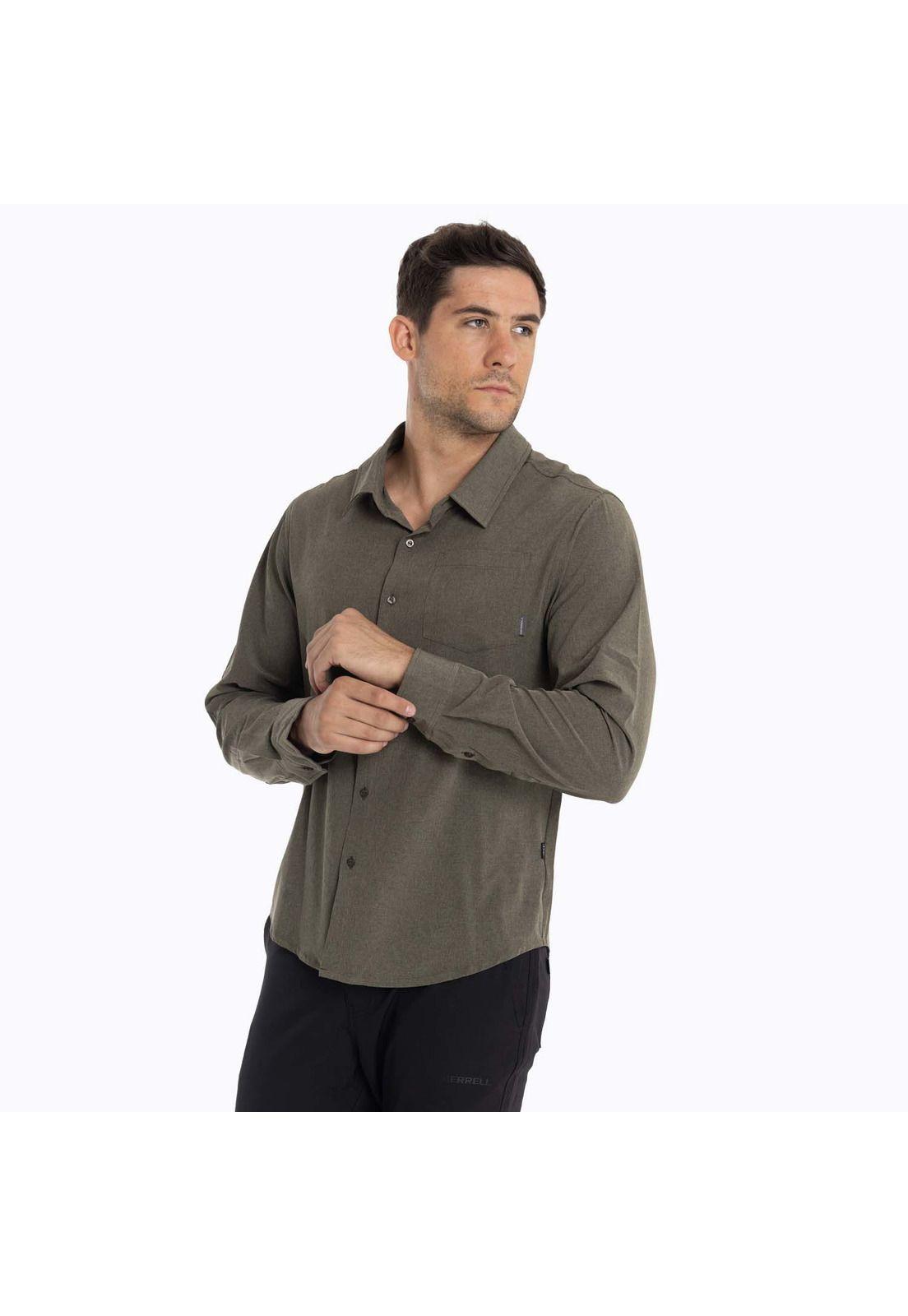 Camisa Hombre Cumberland Café Oscuro Merrell-0
