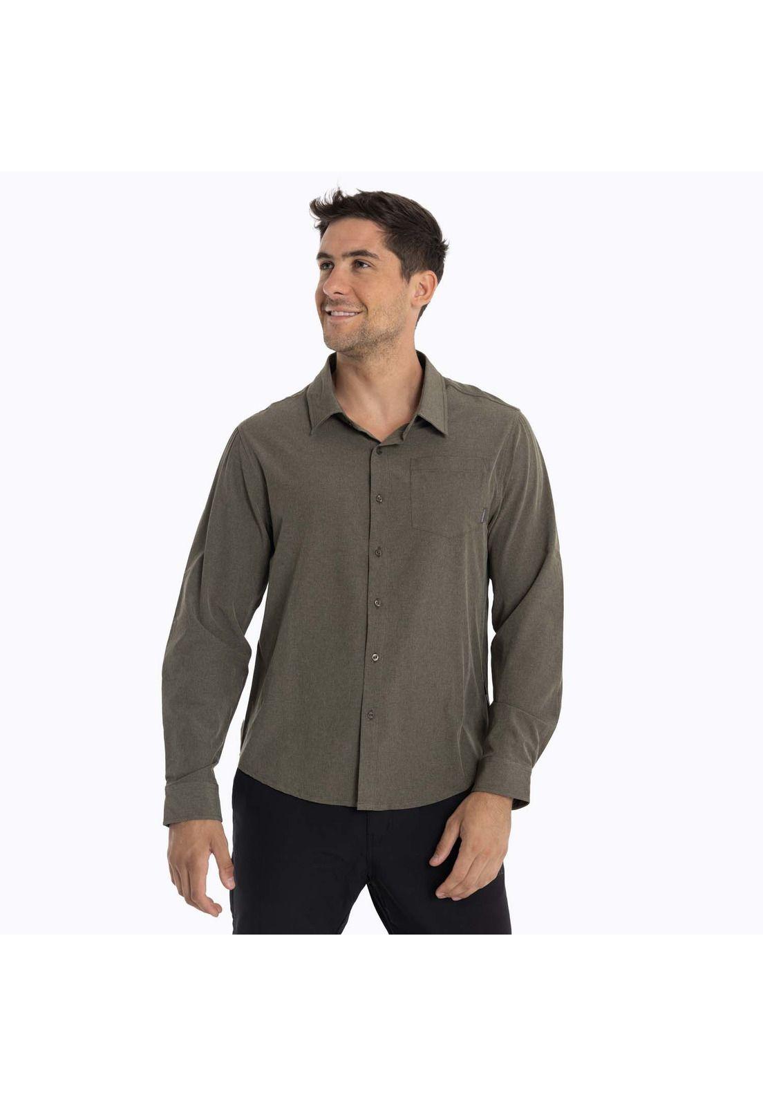 Camisa Hombre Cumberland Café Oscuro Merrell-1