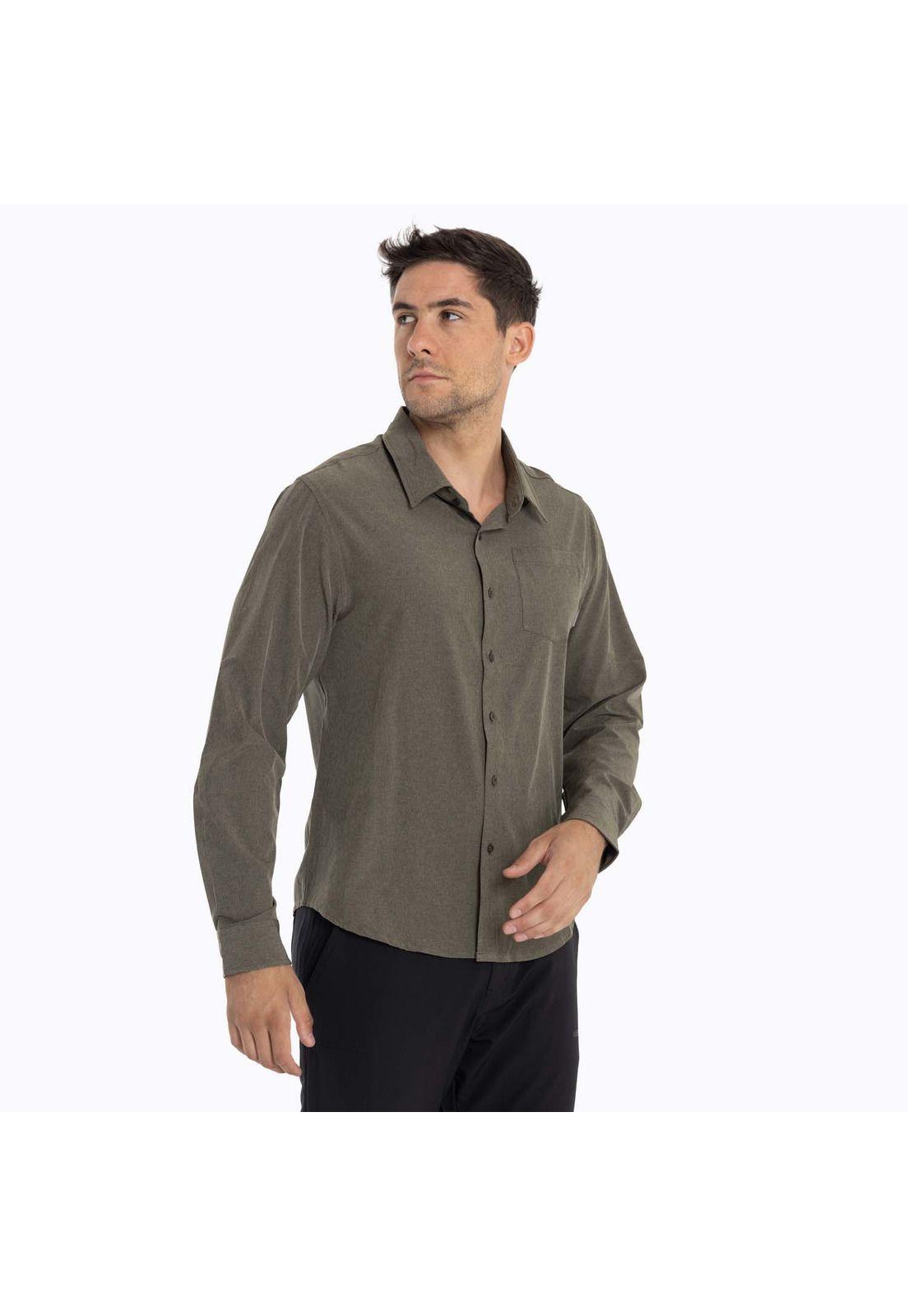 Camisa Hombre Cumberland Café Oscuro Merrell-3