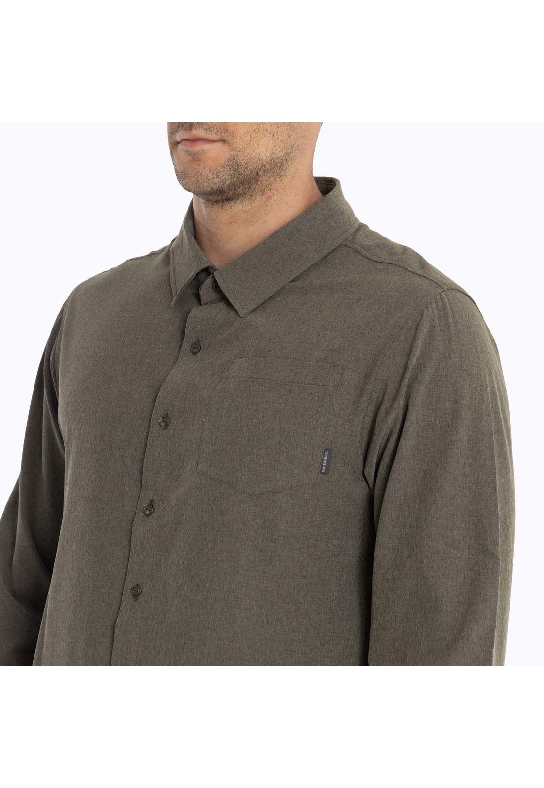 Camisa Hombre Cumberland Café Oscuro Merrell-6