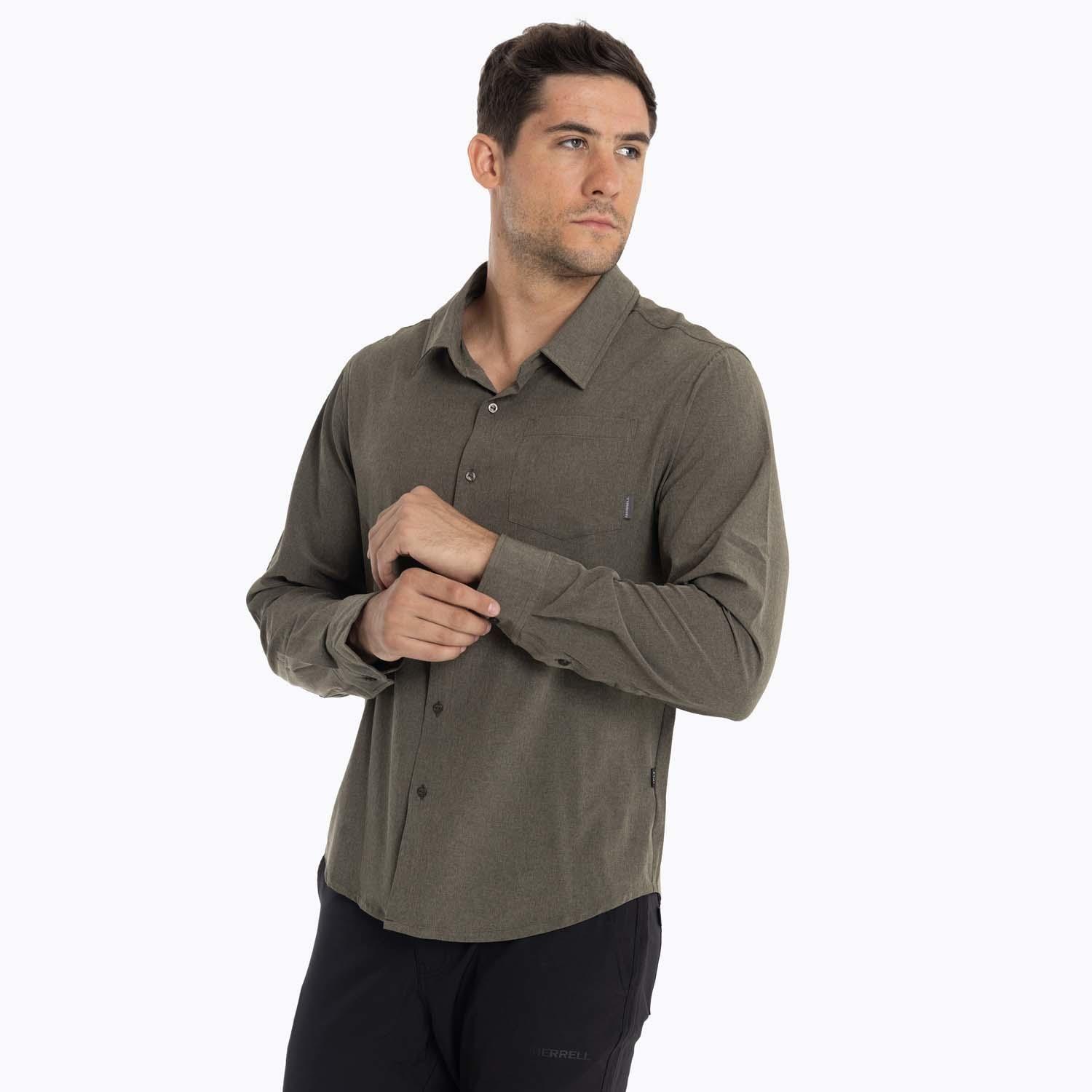 Camisa Hombre Cumberland Café Oscuro Merrell-0