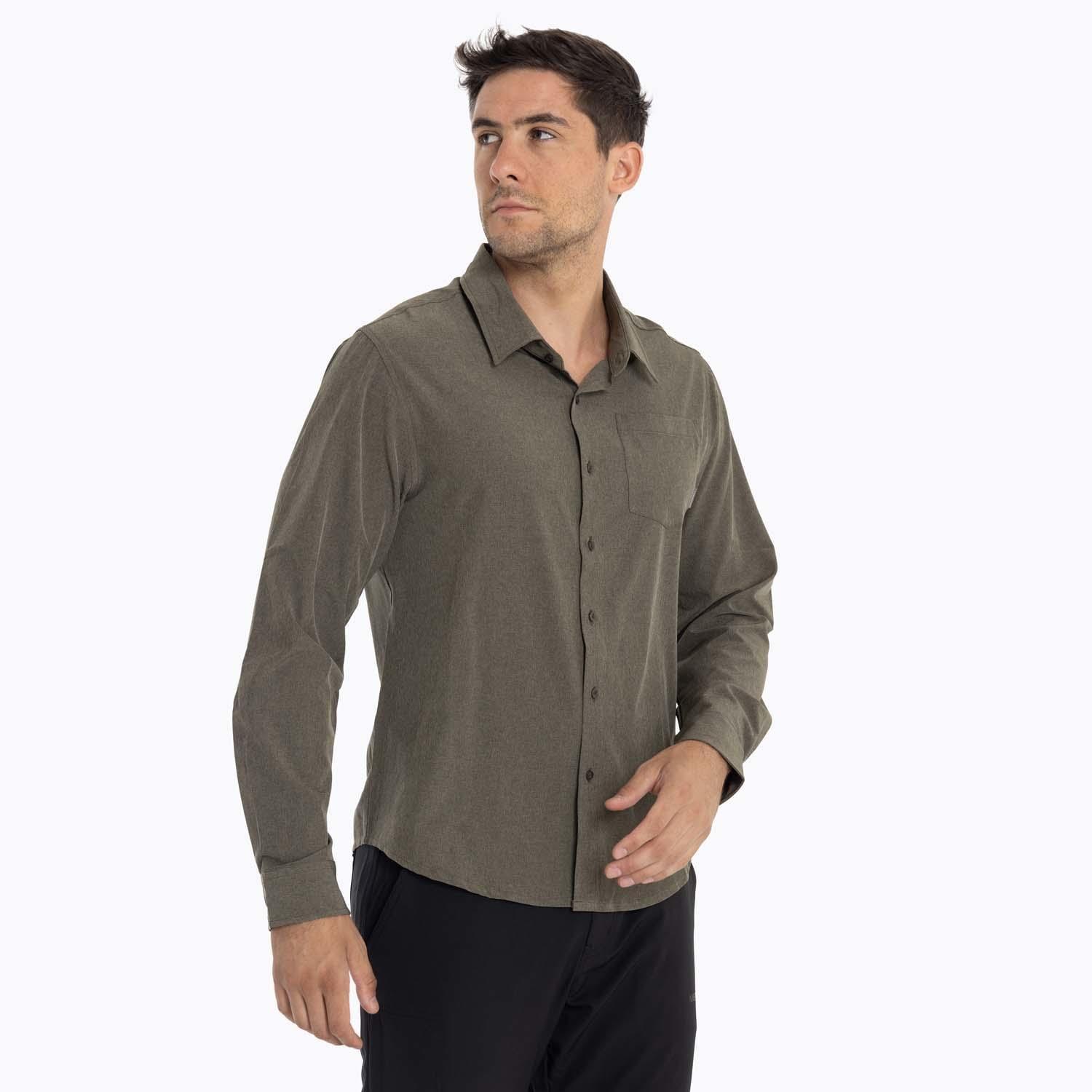 Camisa Hombre Cumberland Café Oscuro Merrell-3