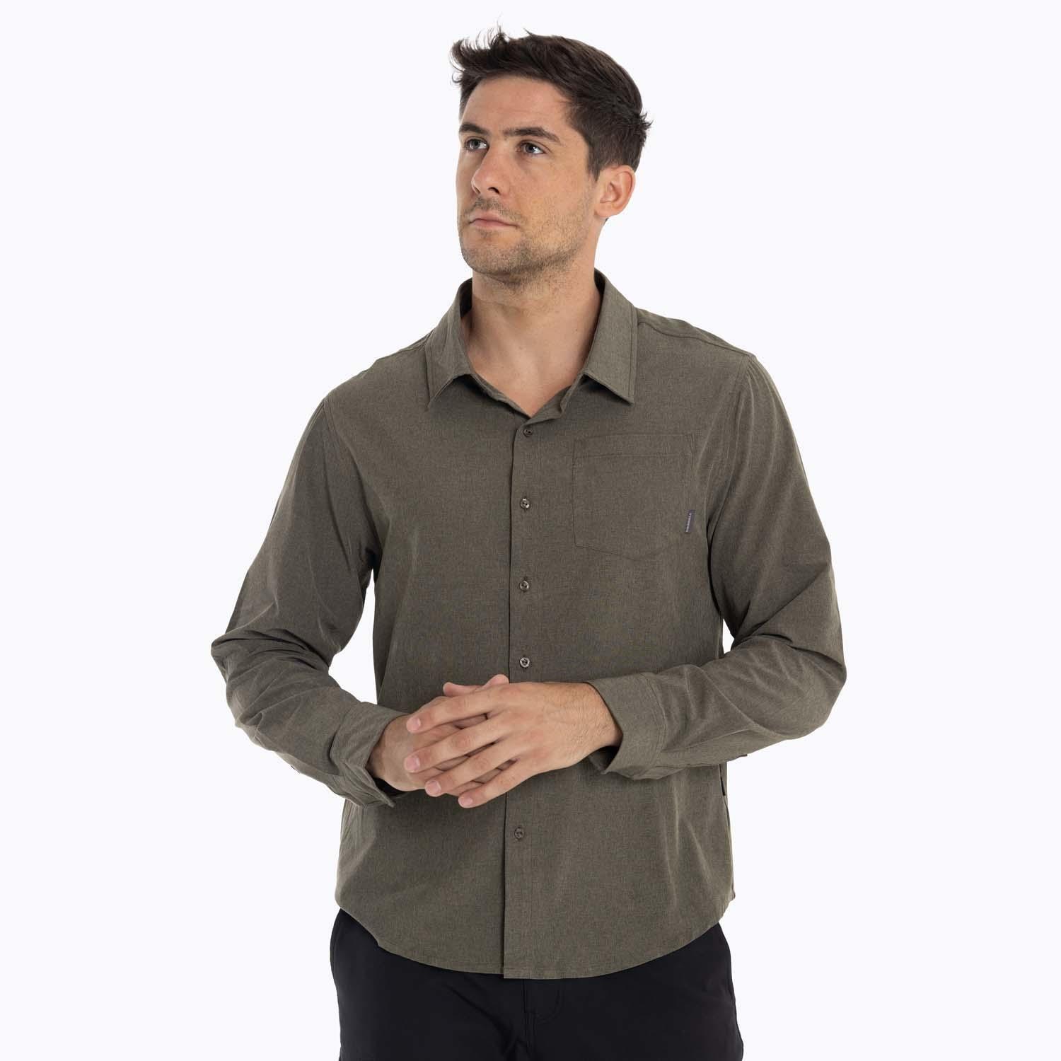 Camisa Hombre Cumberland Café Oscuro Merrell-4