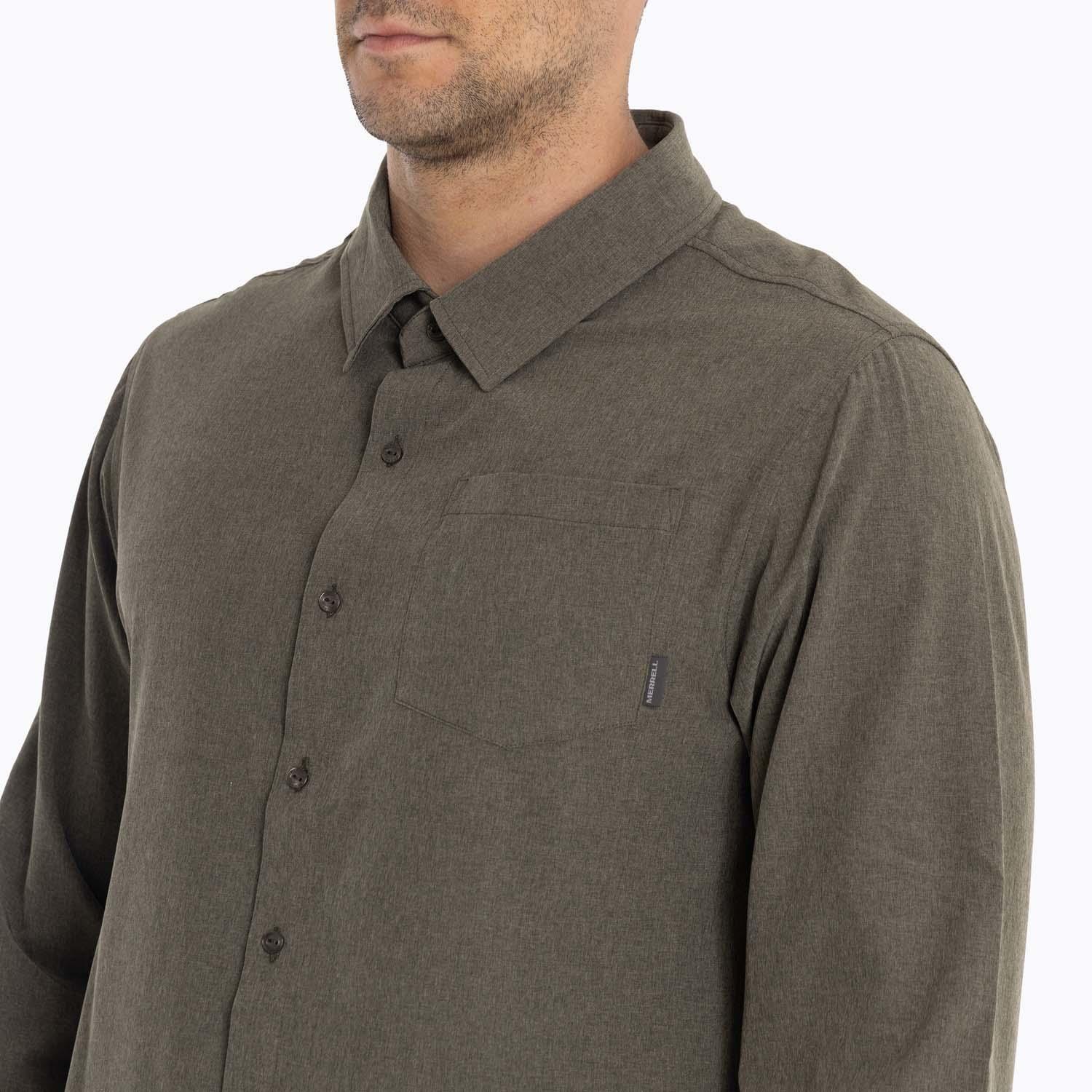Camisa Hombre Cumberland Café Oscuro Merrell-6