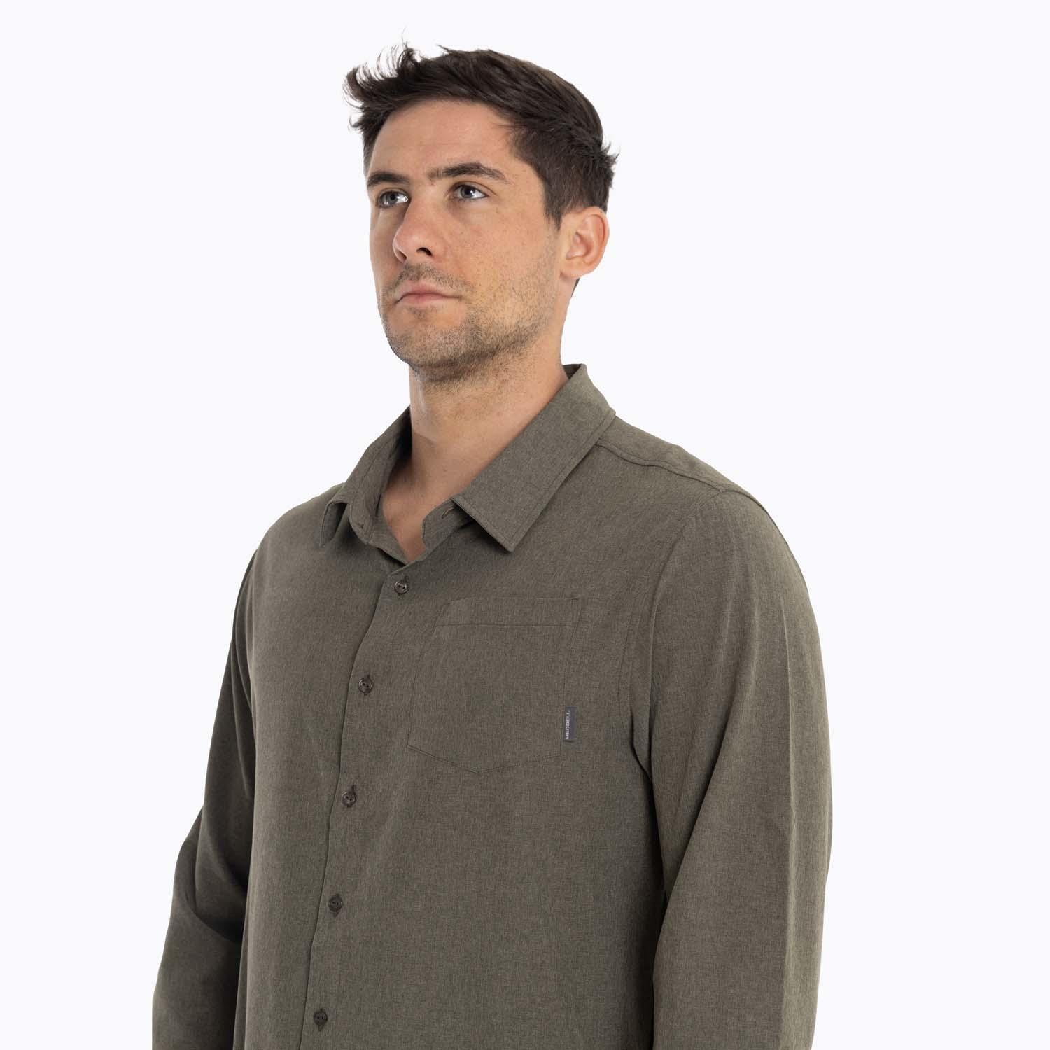 Camisa Hombre Cumberland Café Oscuro Merrell-7