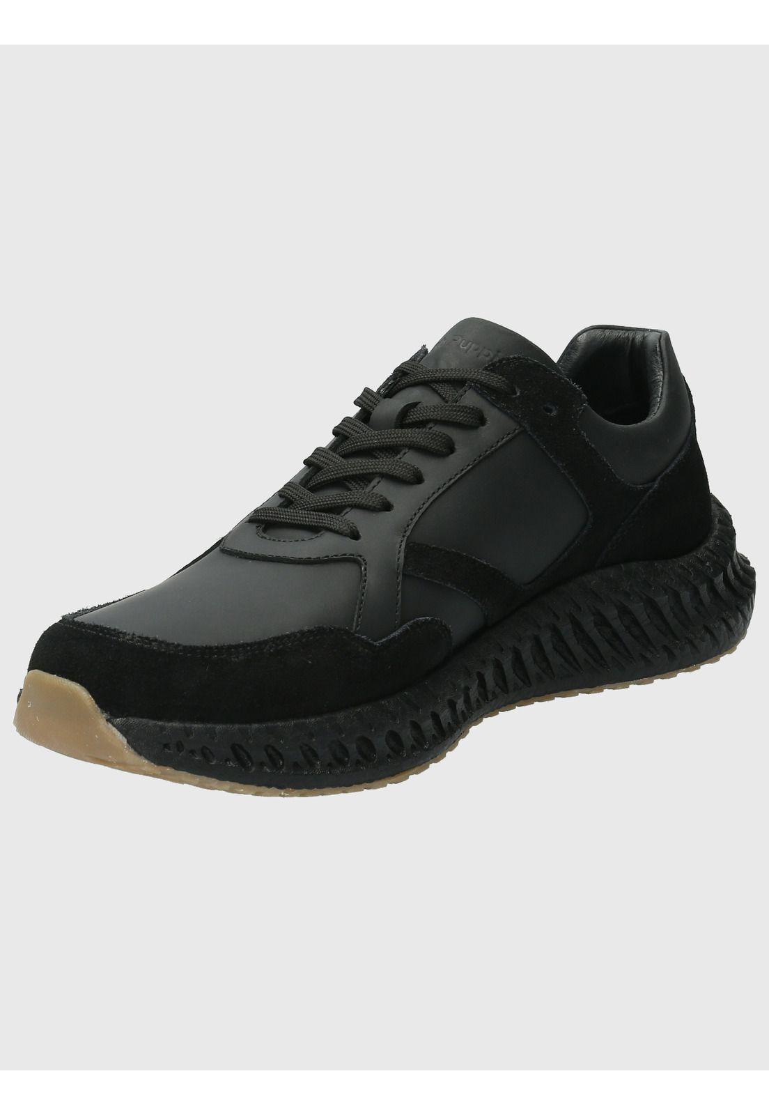 Zapatilla Cuero Hombre Spinal Expl Negro-4