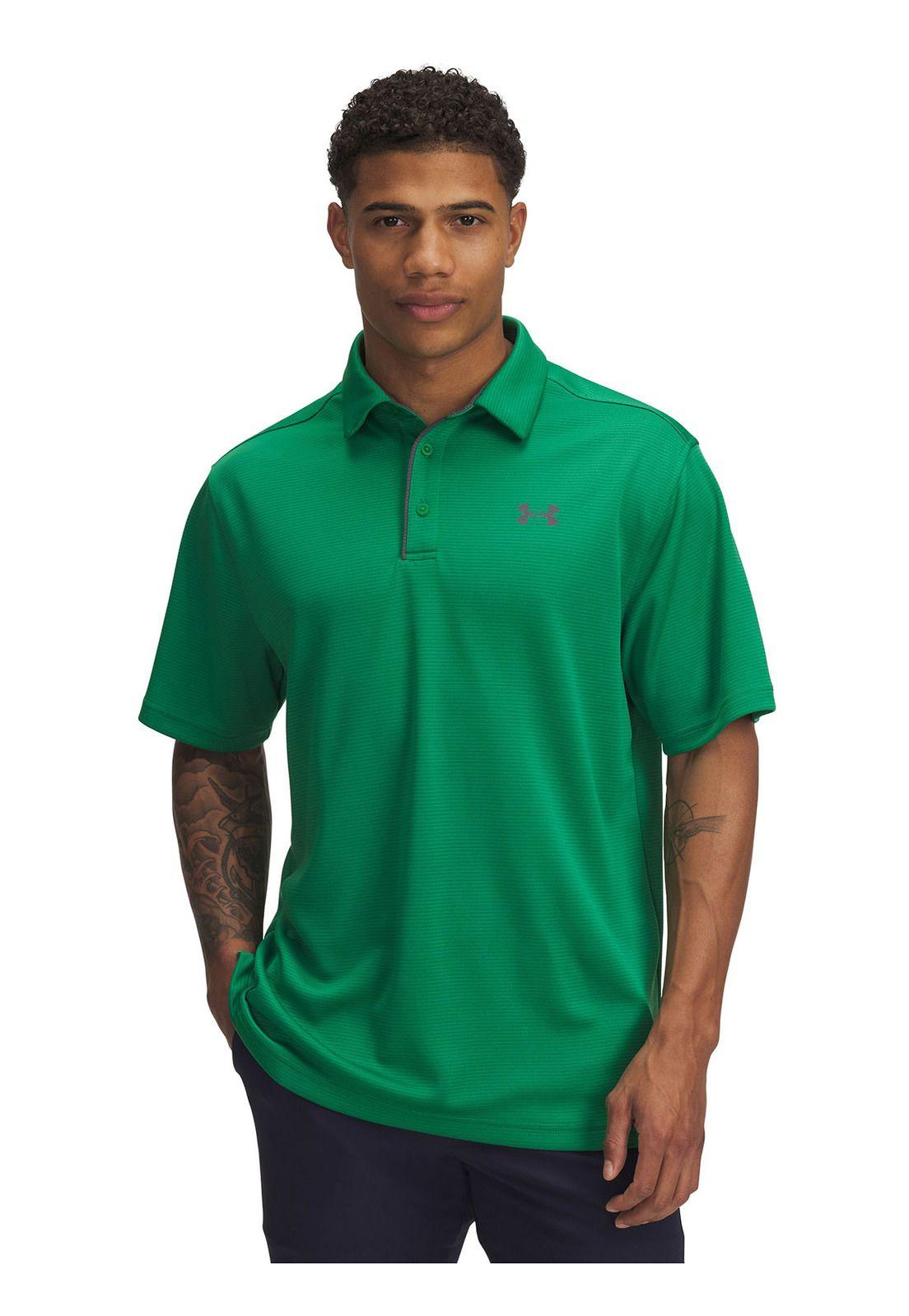 Polo Manga Corta UA Tech Hombre Verde-0