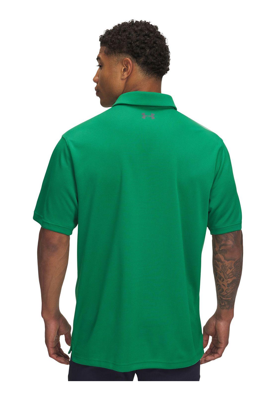 Polo Manga Corta UA Tech Hombre Verde-1