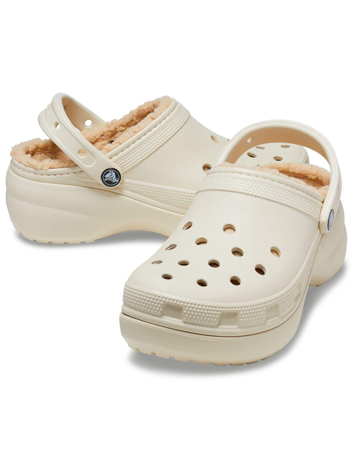 Zueco Crocs Mujer Lined Plataforma Beige-2