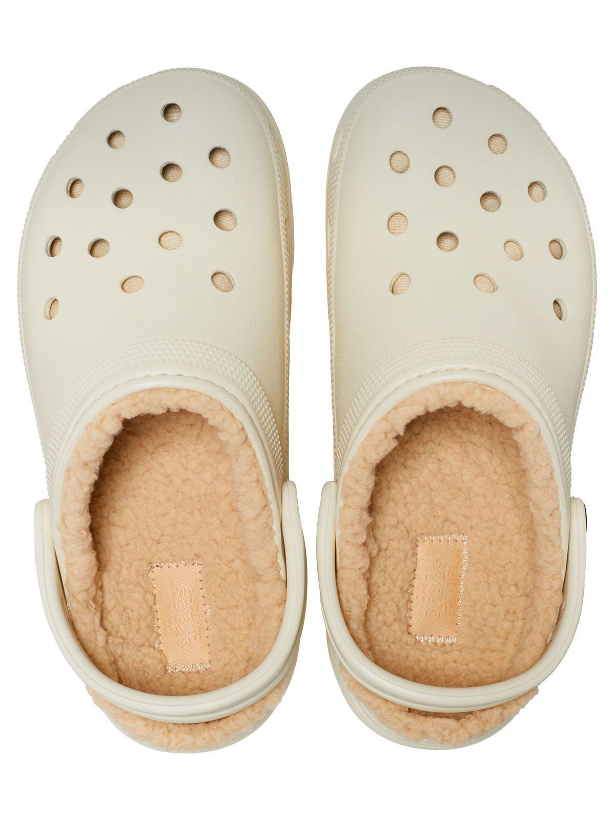 Zueco Crocs Mujer Lined Plataforma Beige-3