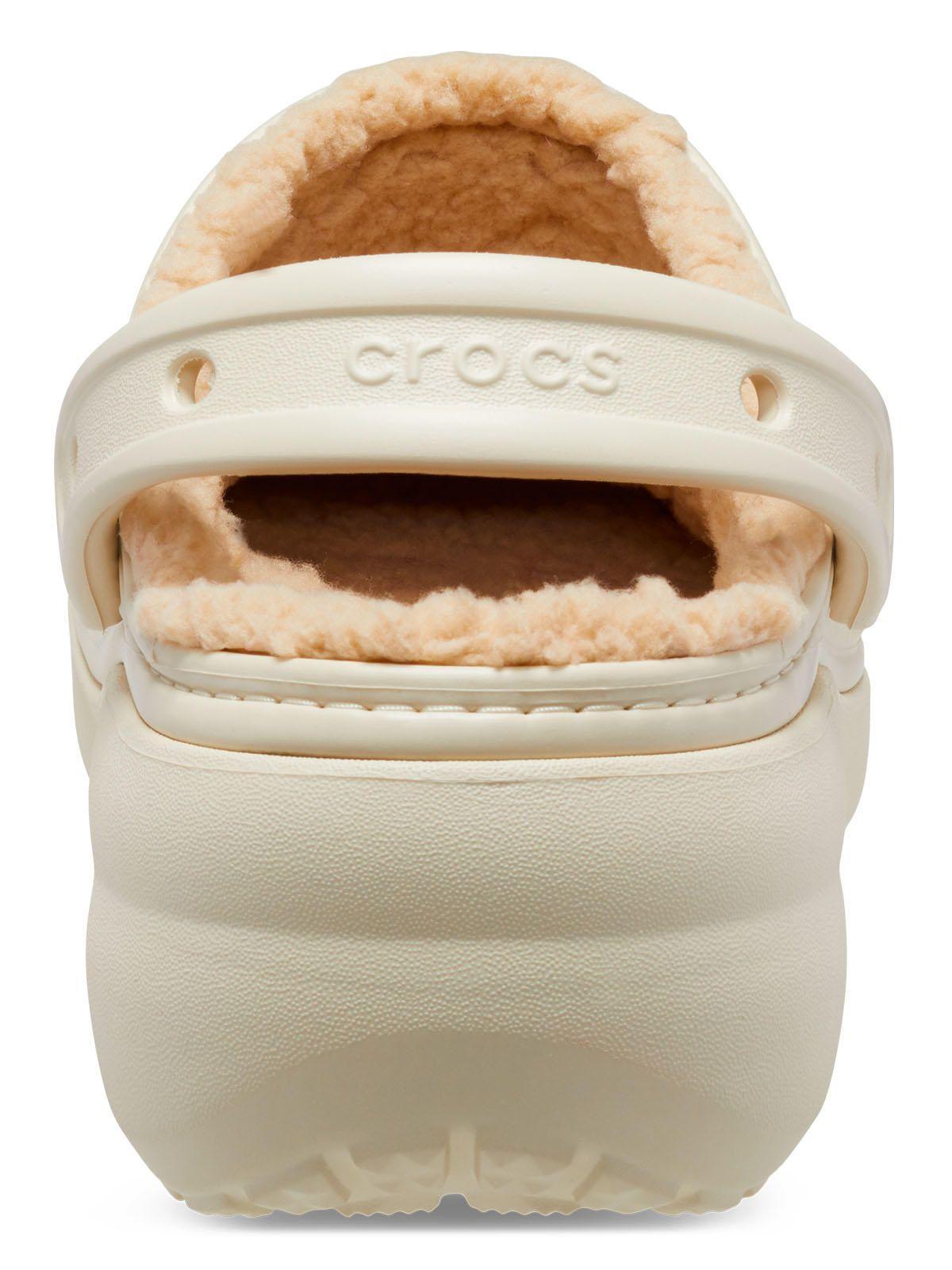 Zueco Crocs Mujer Lined Plataforma Beige-6