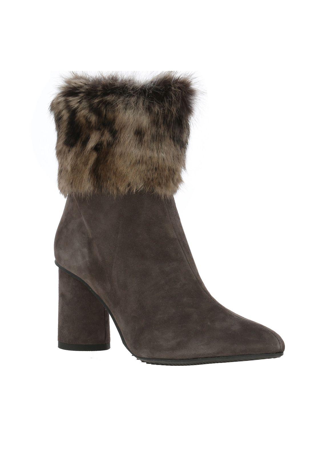 Botin Cuero Mujer Hermien Gris-0