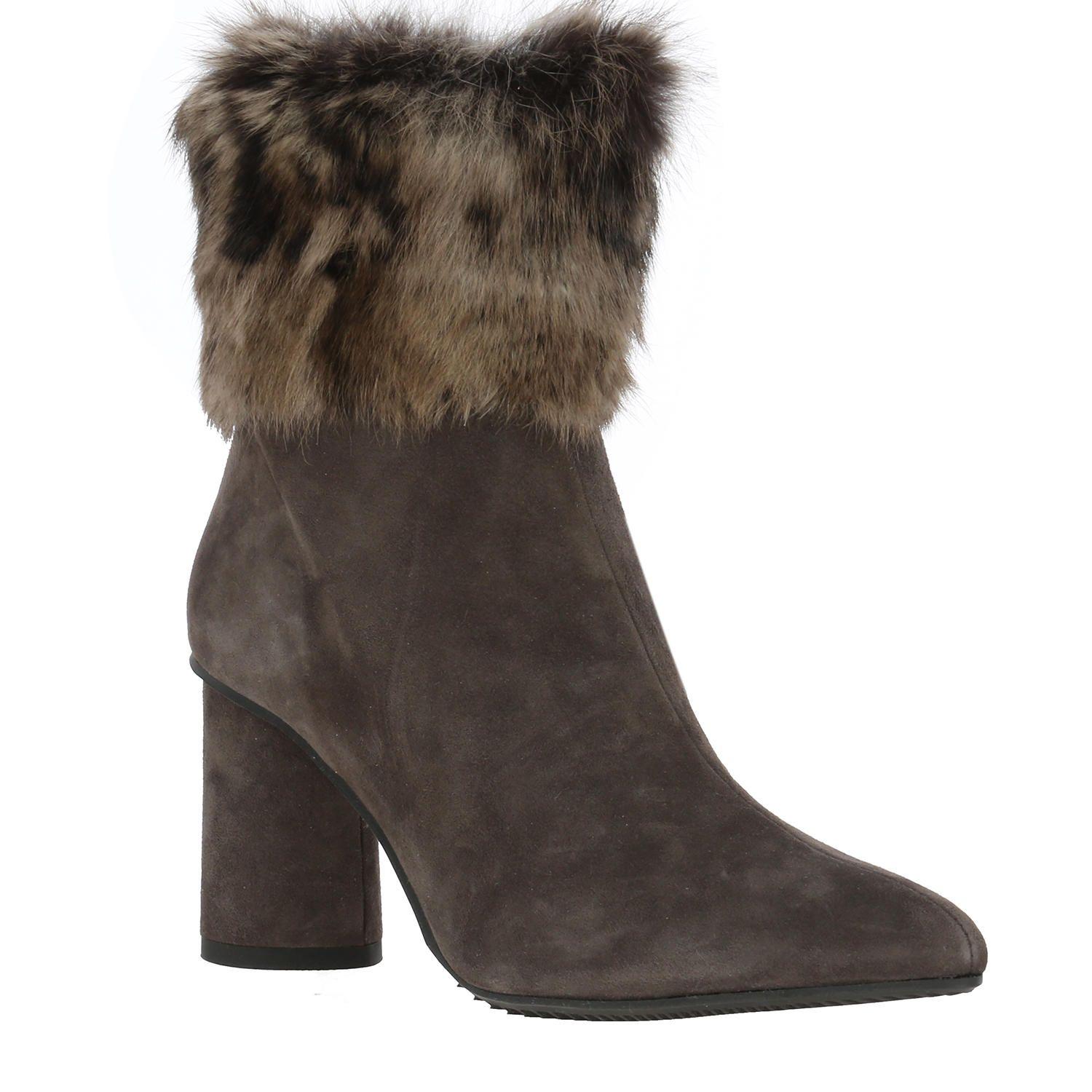 Botin Cuero Mujer Hermien Gris-0