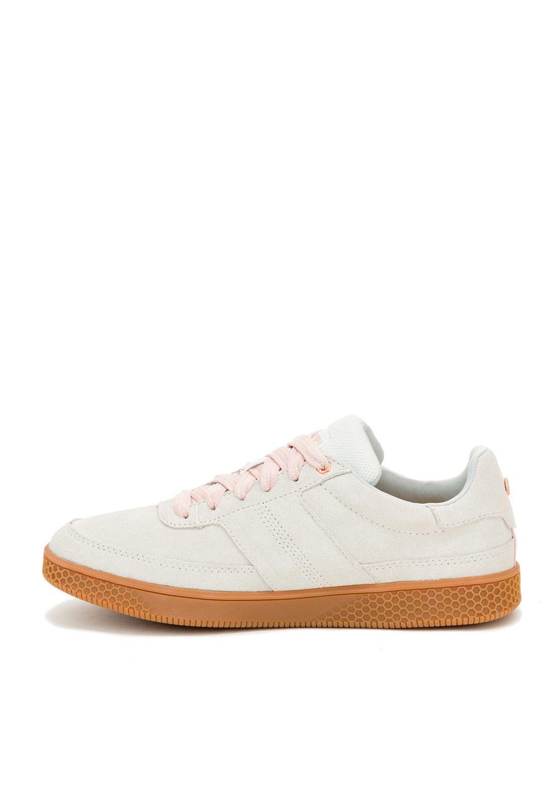 Zapatilla Pause Retro Mujer Blanco y Café-3