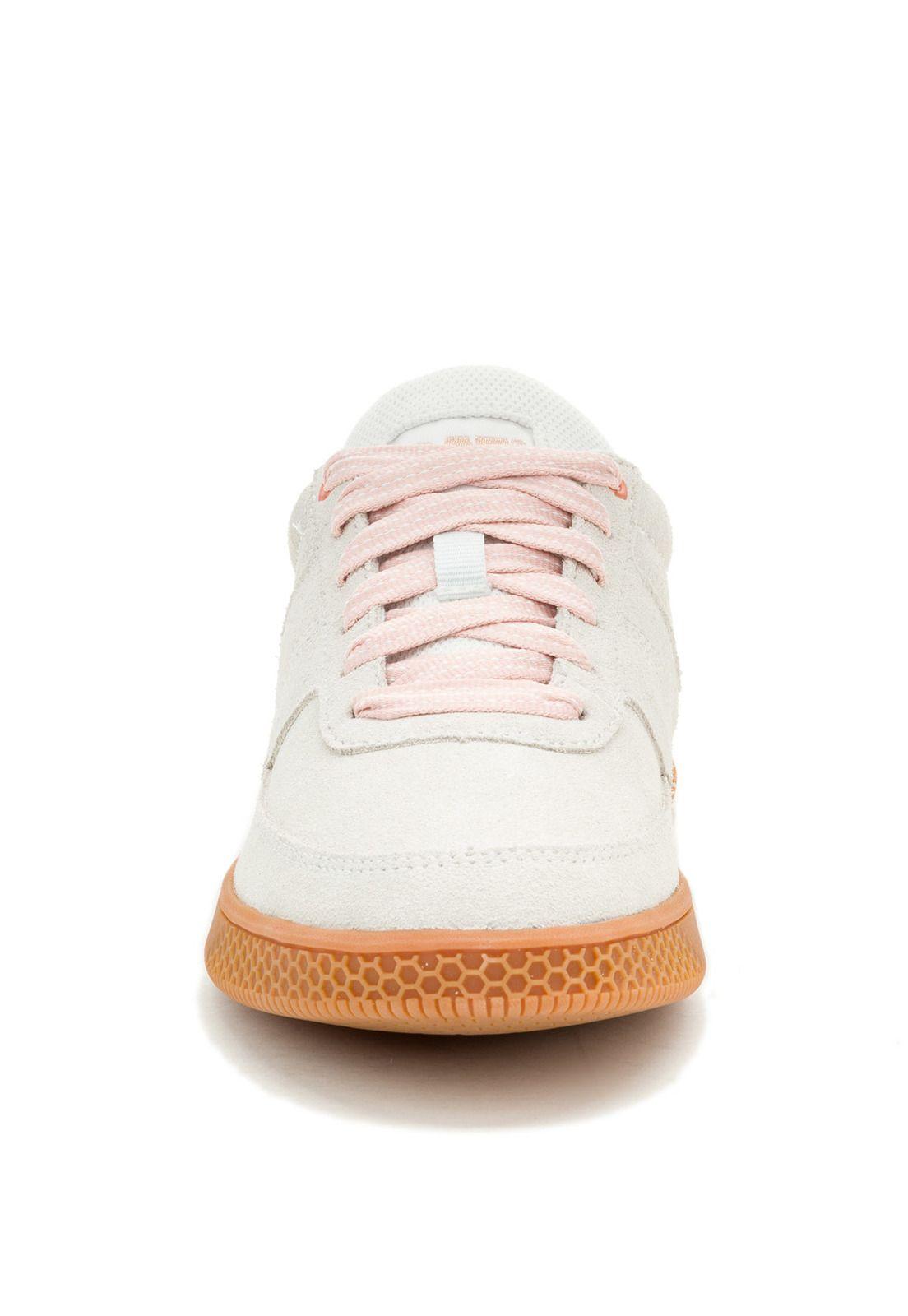 Zapatilla Pause Retro Mujer Blanco y Café-4