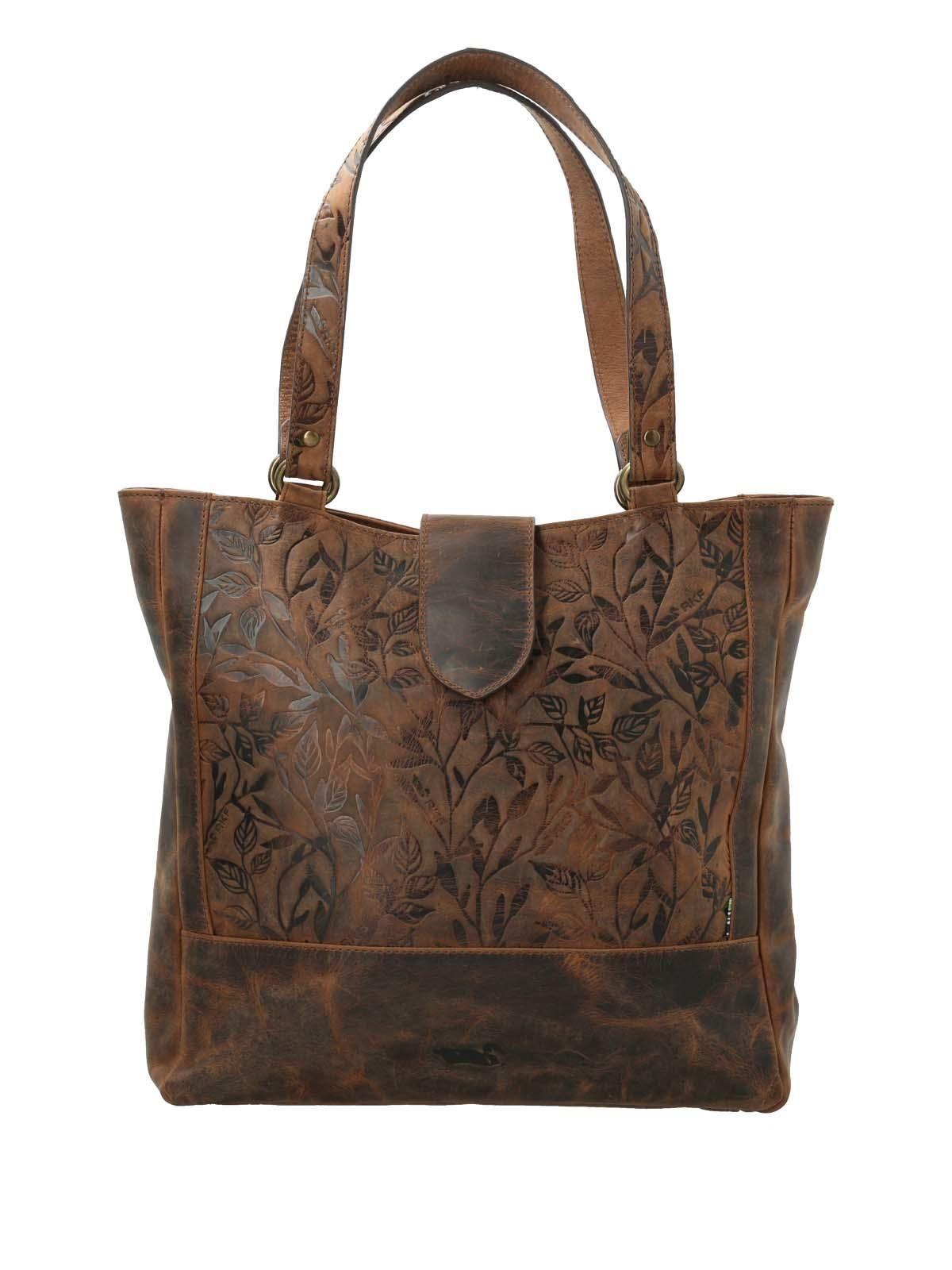 Cartera Cuero Mujer Oh Flower Tote Chocolate-0
