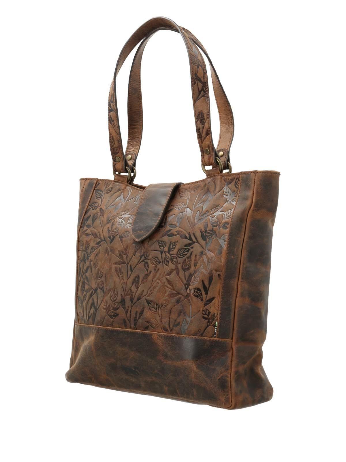 Cartera Cuero Mujer Oh Flower Tote Chocolate-1