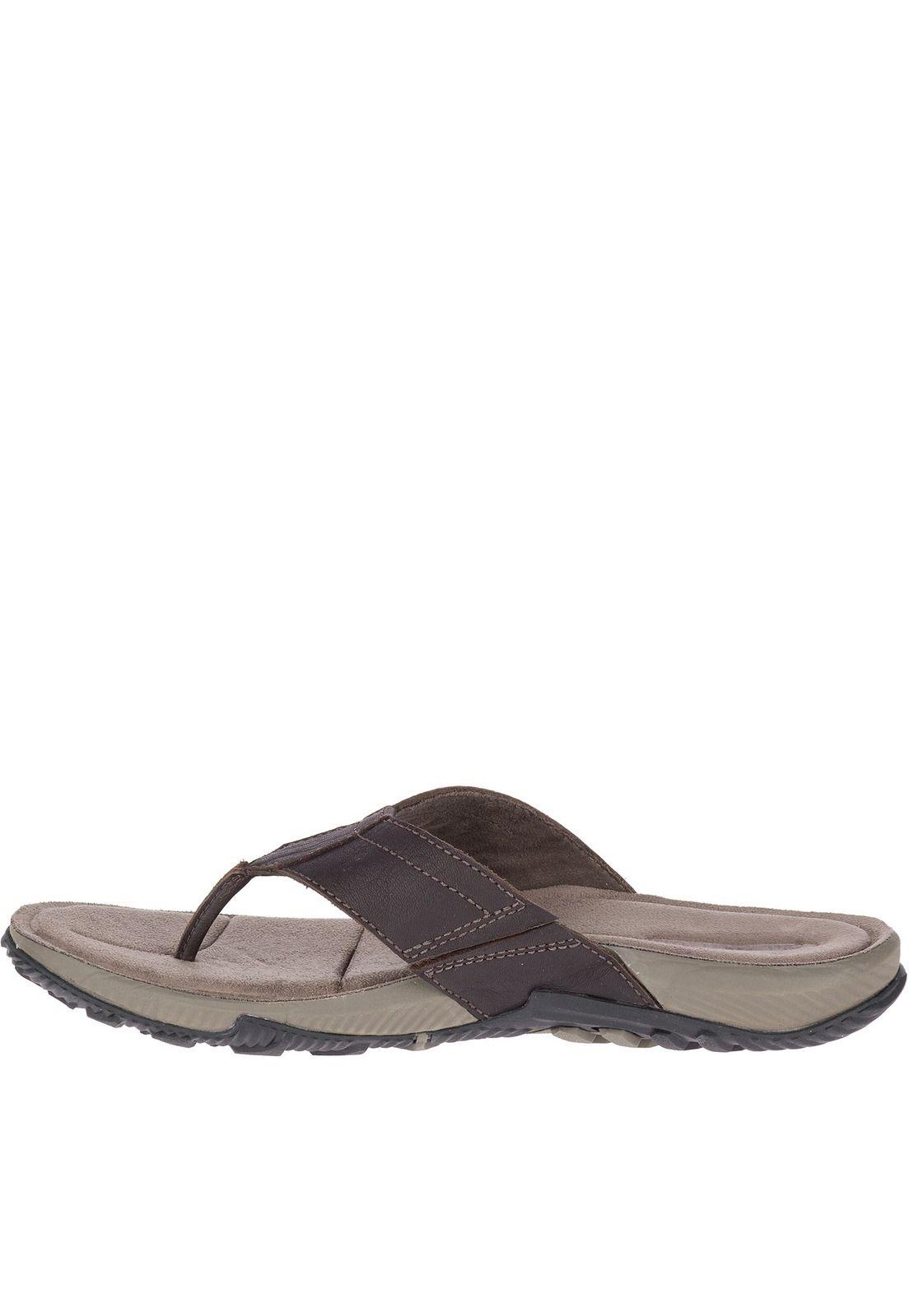 Sandalia Hombre Terrant Post Leather Café-3