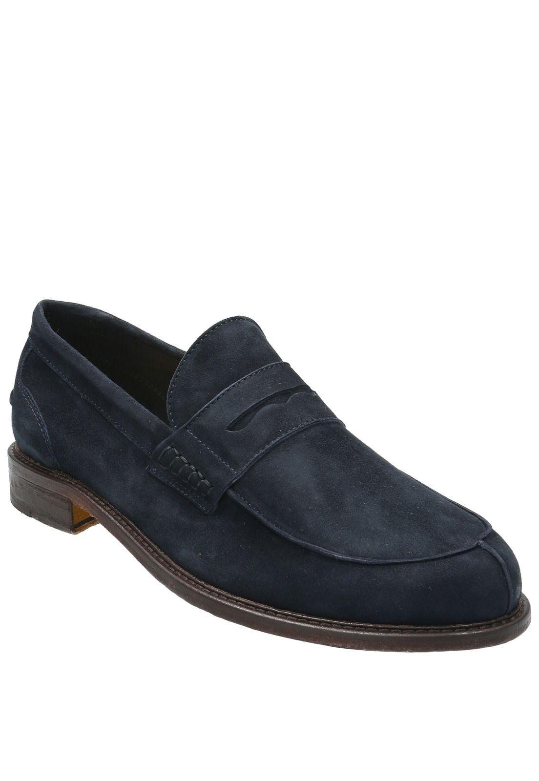 Zapato Cuero Hombre Oglio Azul Marino-1