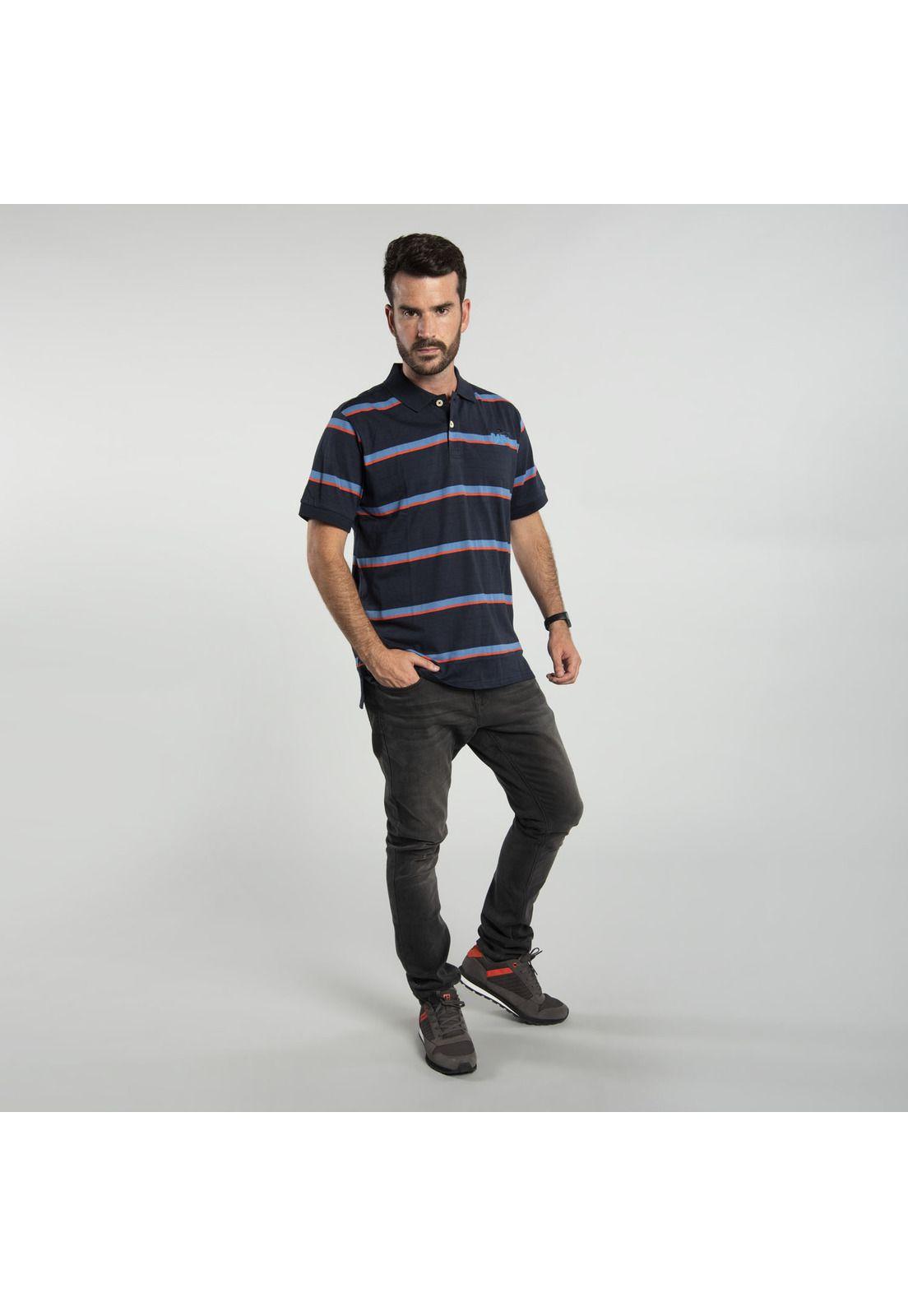 Polera Polo Hombre Fdtn Jersey Knit Pol Azul-4