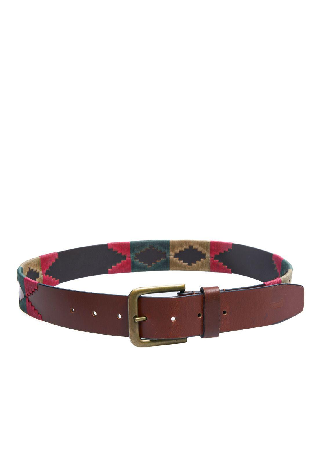 Cinturón Cuero Hombre Rf Tzeltal Café-1