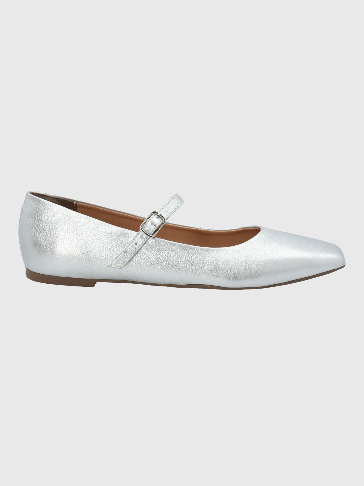 Ballerina Cuero Mujer Lovere Metalizada-1
