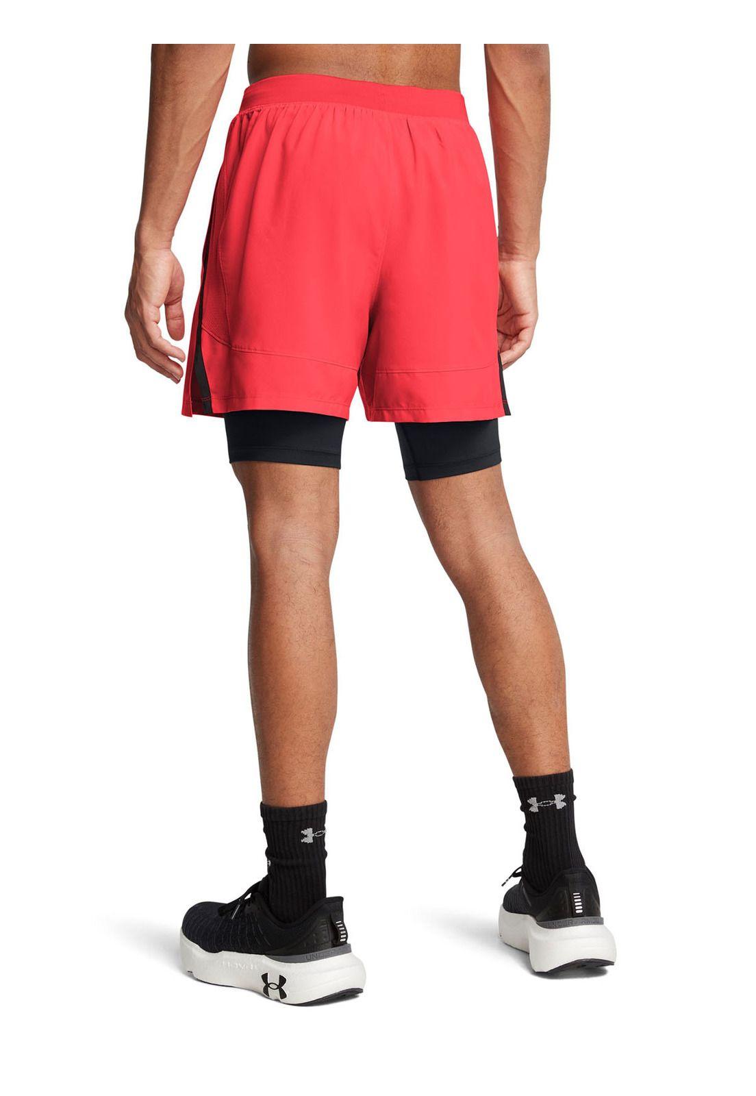 Shorts Launch 2 en 1 de 5" hombre Rojo-1