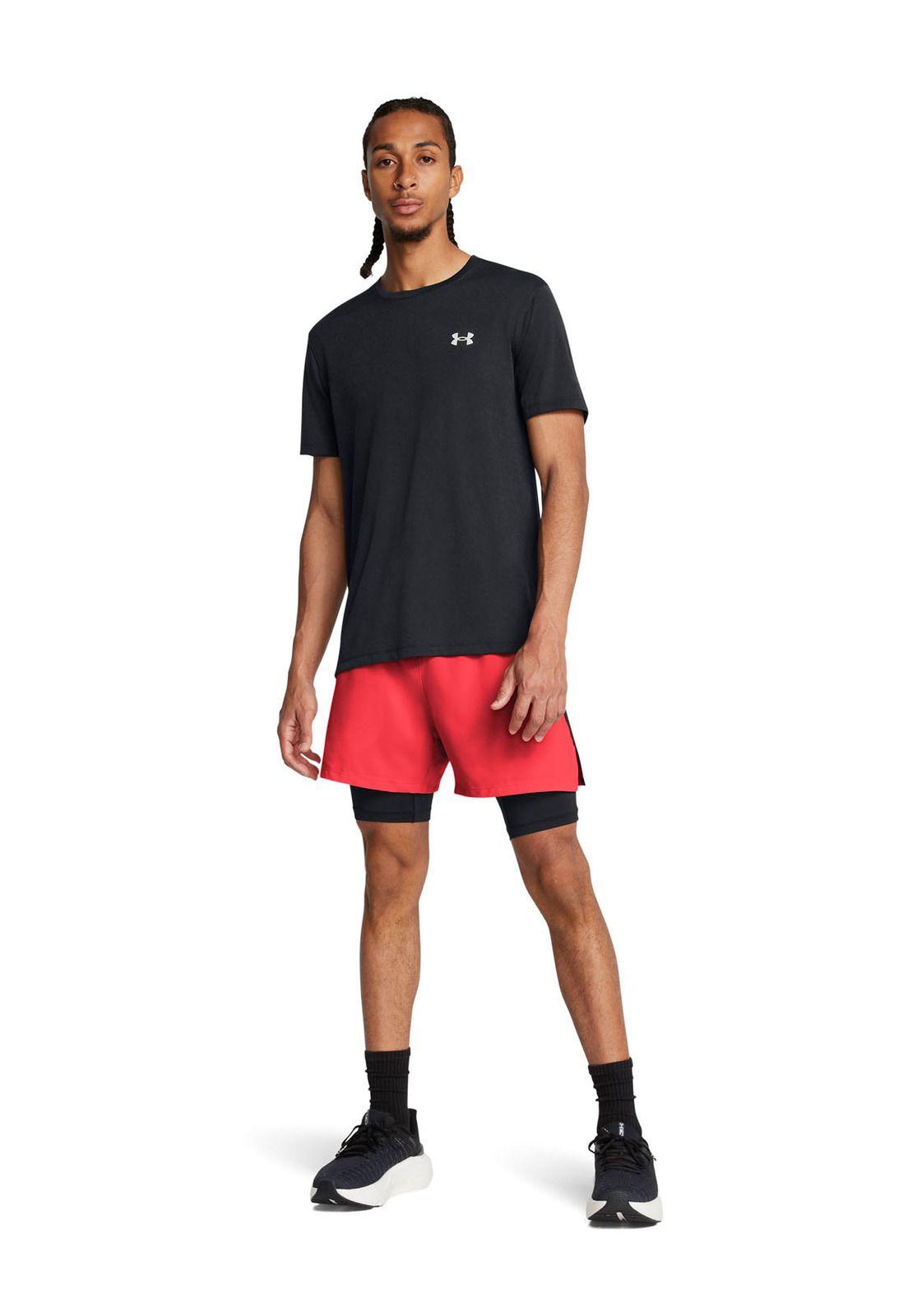 Shorts Launch 2 en 1 de 5" hombre Rojo-3