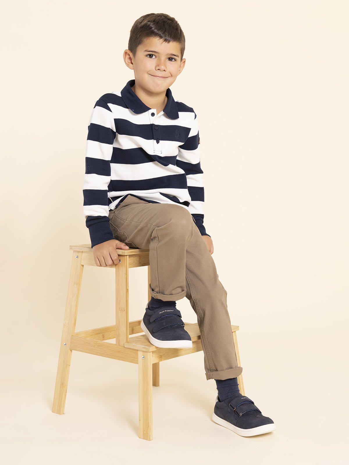 Zapatilla Cuero Clara-K Niño Azul-3