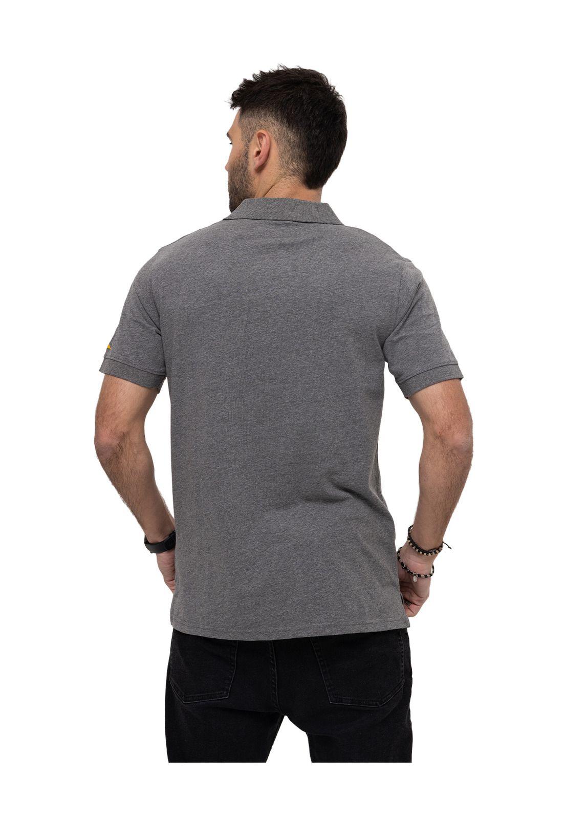 Polo Logo Jersey Polo Gris Hombre-3