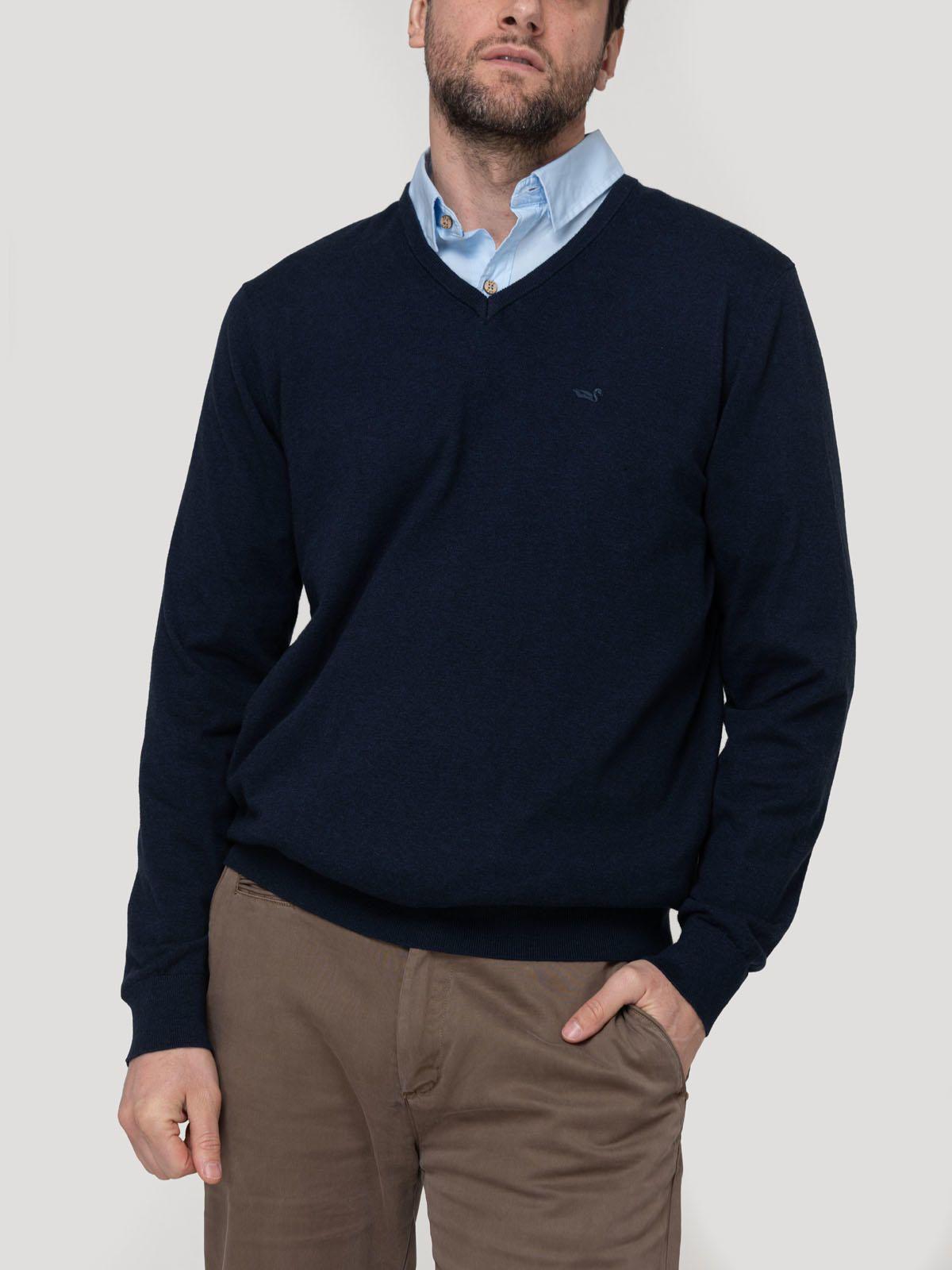 Sweater Algodón Orgánico Hombre Angriv Marino-4