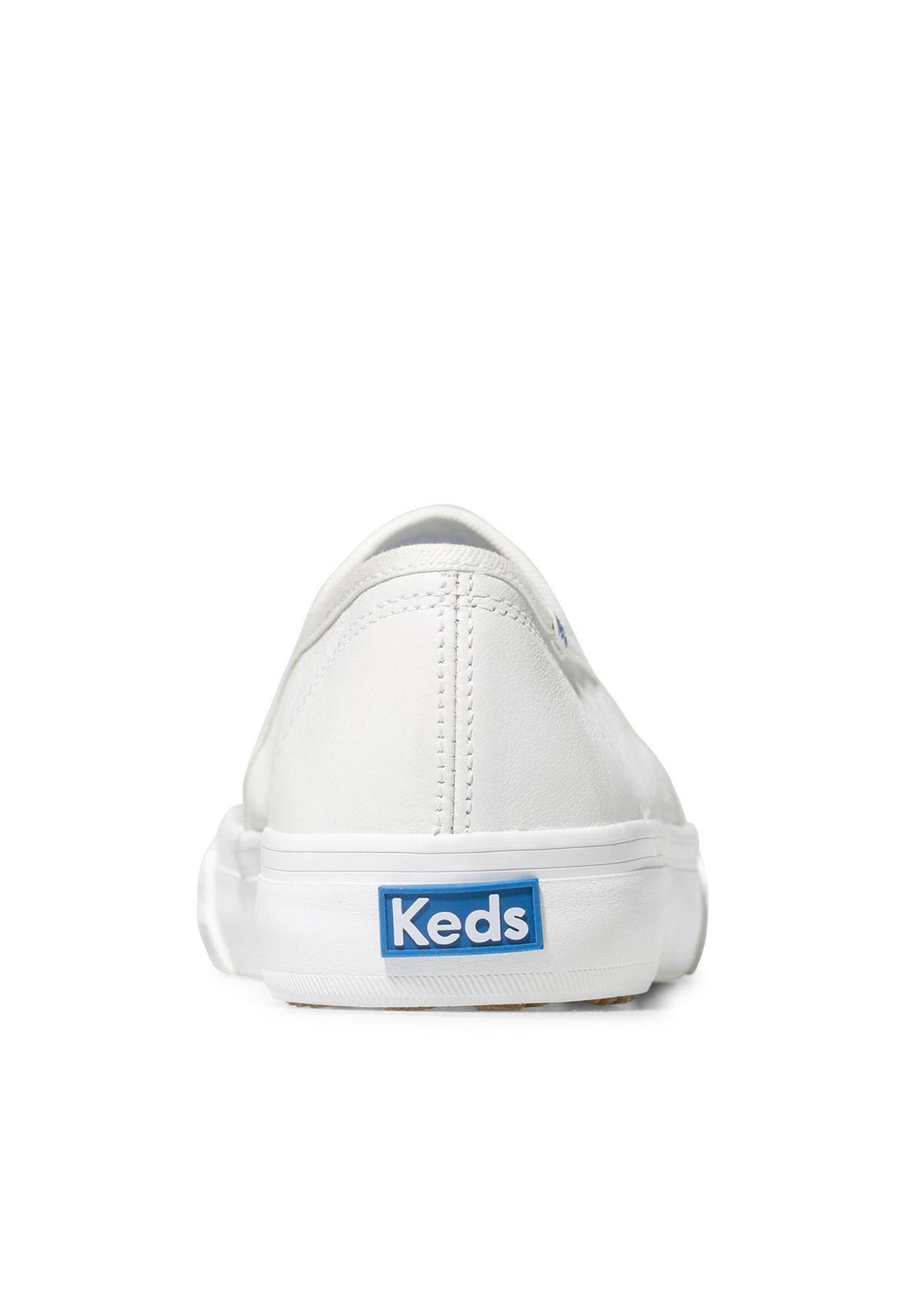 Slip On Cuero Mujer Double Decker Blanco-3