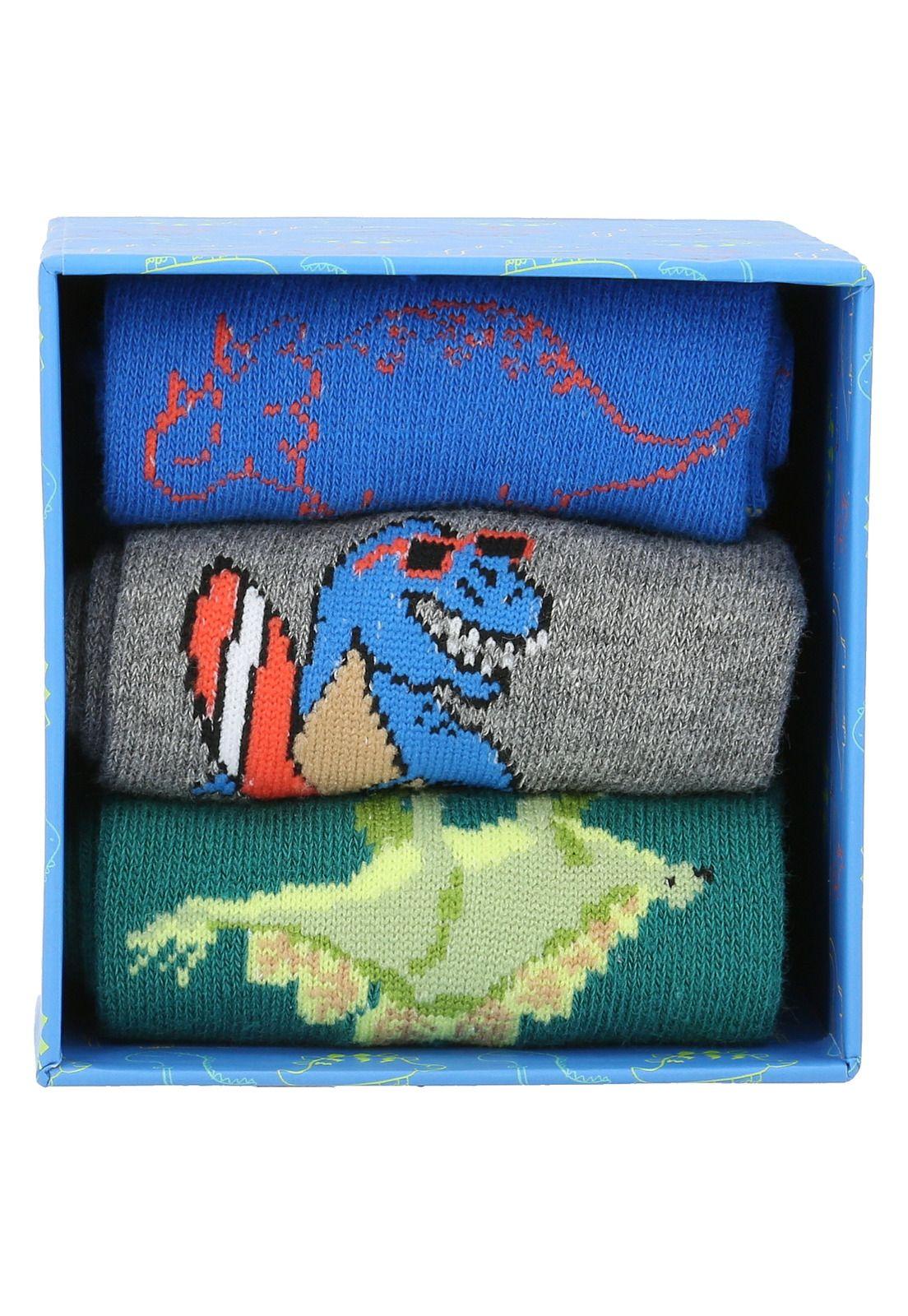 Calcetín Algodón Niño Pack Dino Multicolor-2