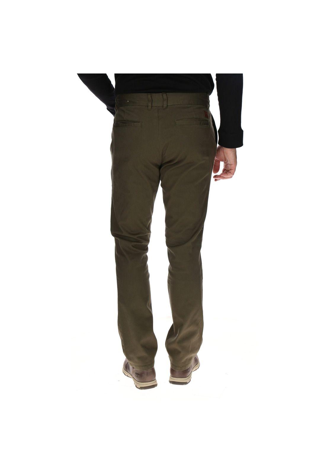 Pantalón Hombre Slim Stretch Chino Algodón Verde-2