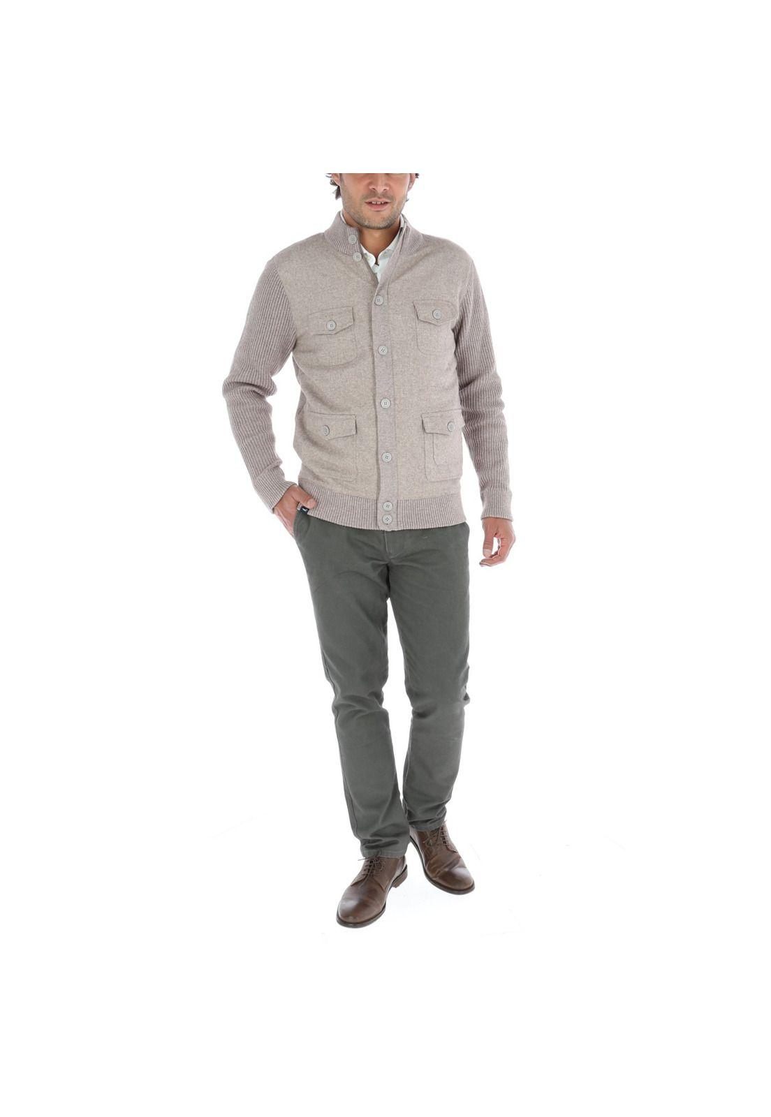 Chaleco Algodón Felt Gris Hombre-4