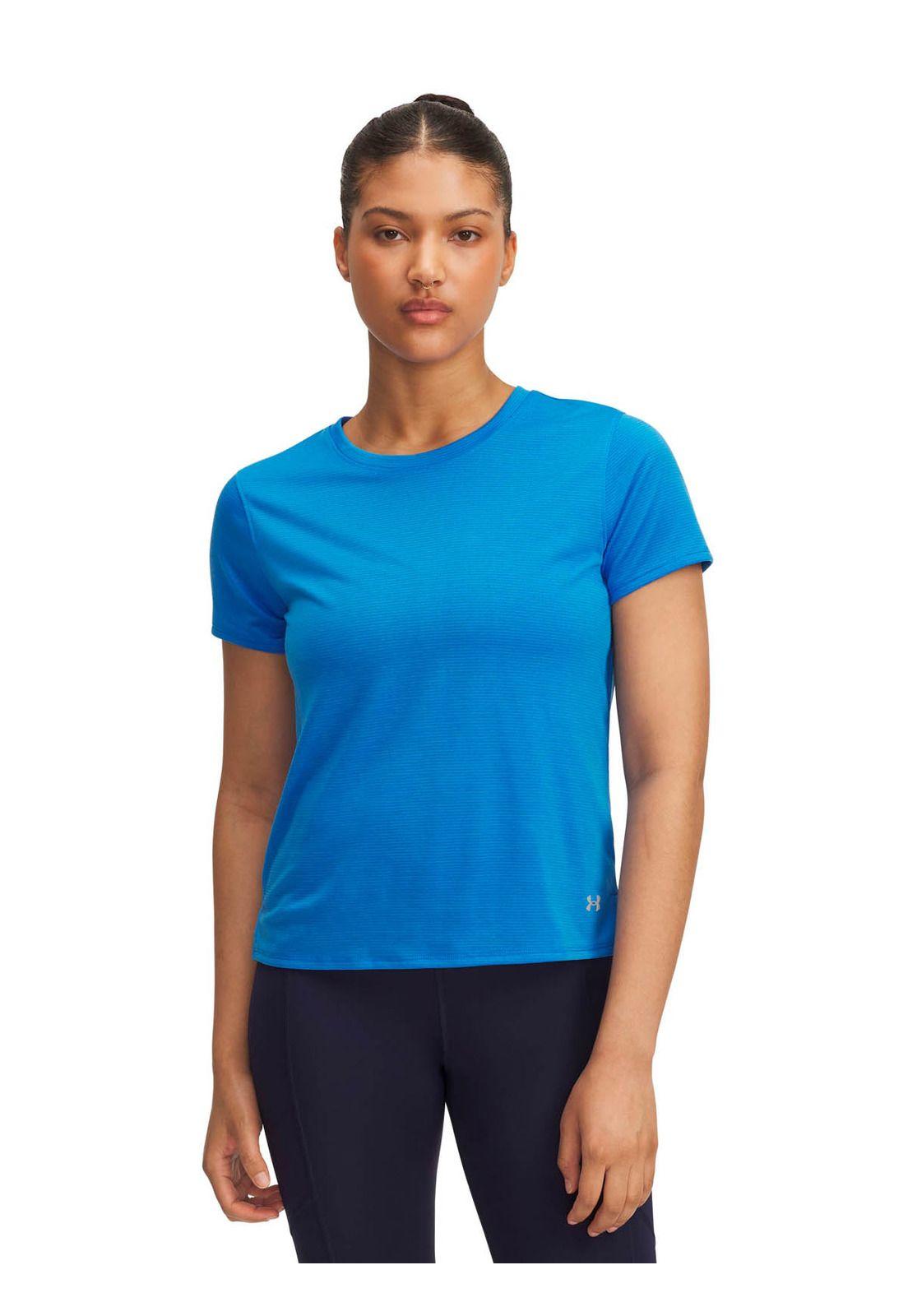 Polera Manga Corta Running para Mujer Launch Azul 
-3